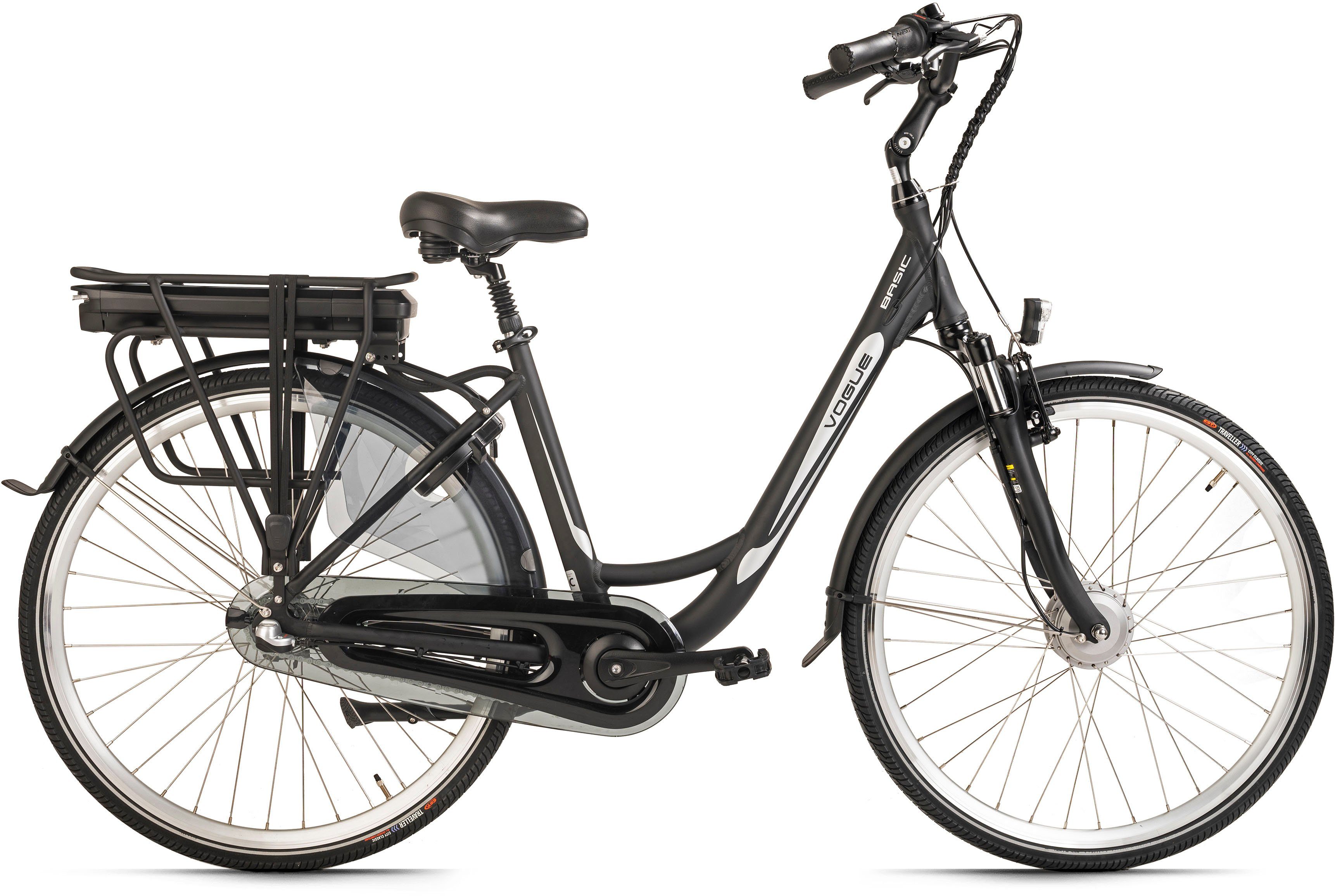 VOGUE BIKE E-Bike Cityrad Basic, 3 Gang Shimano Nexus Schaltwerk, Nabenschaltung, Frontmotor, 468 Wh, Pedelec, Elektrofahrrad für Damen u. Herren