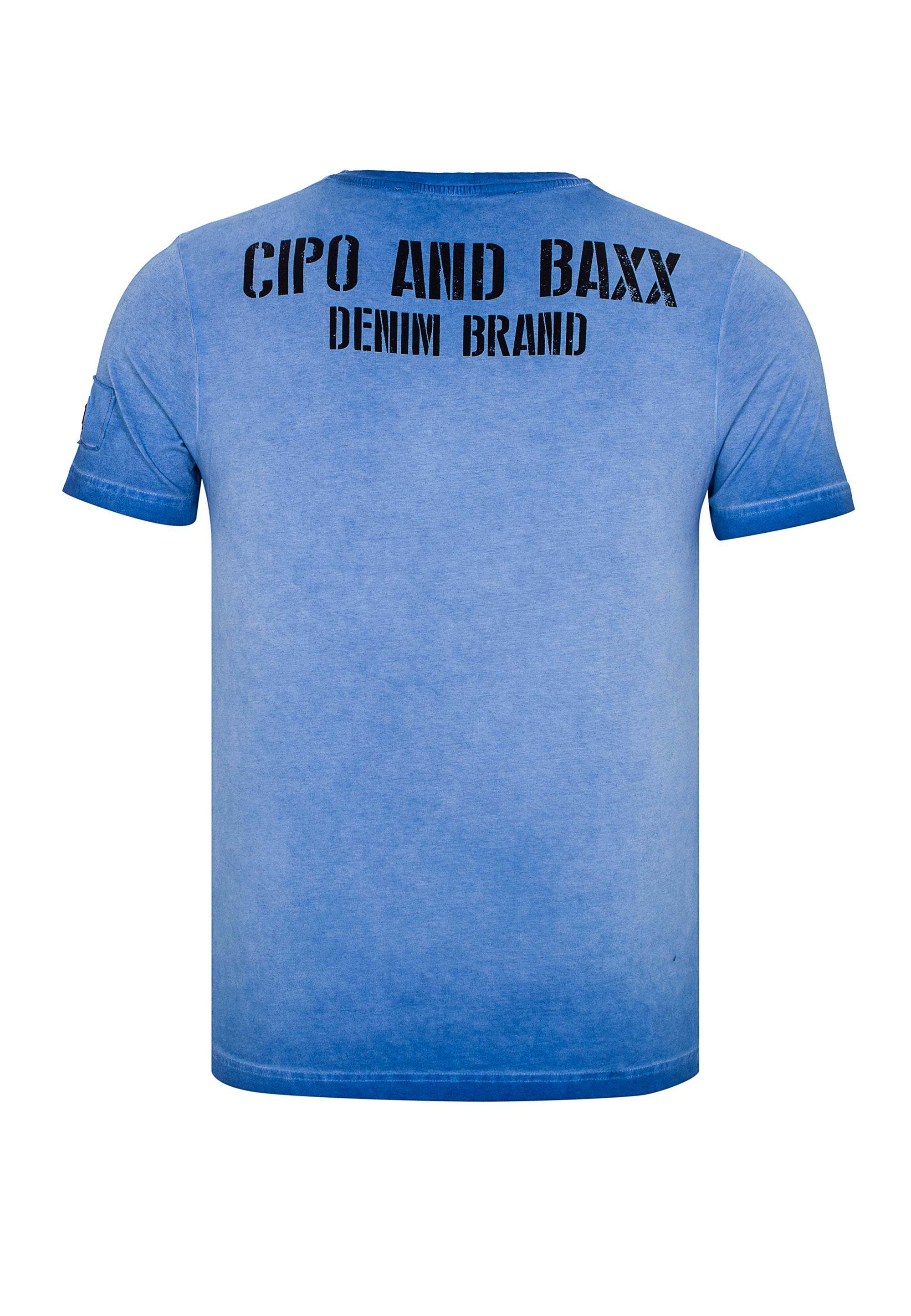 blau & Print Allover Cipo mit T-Shirt Baxx