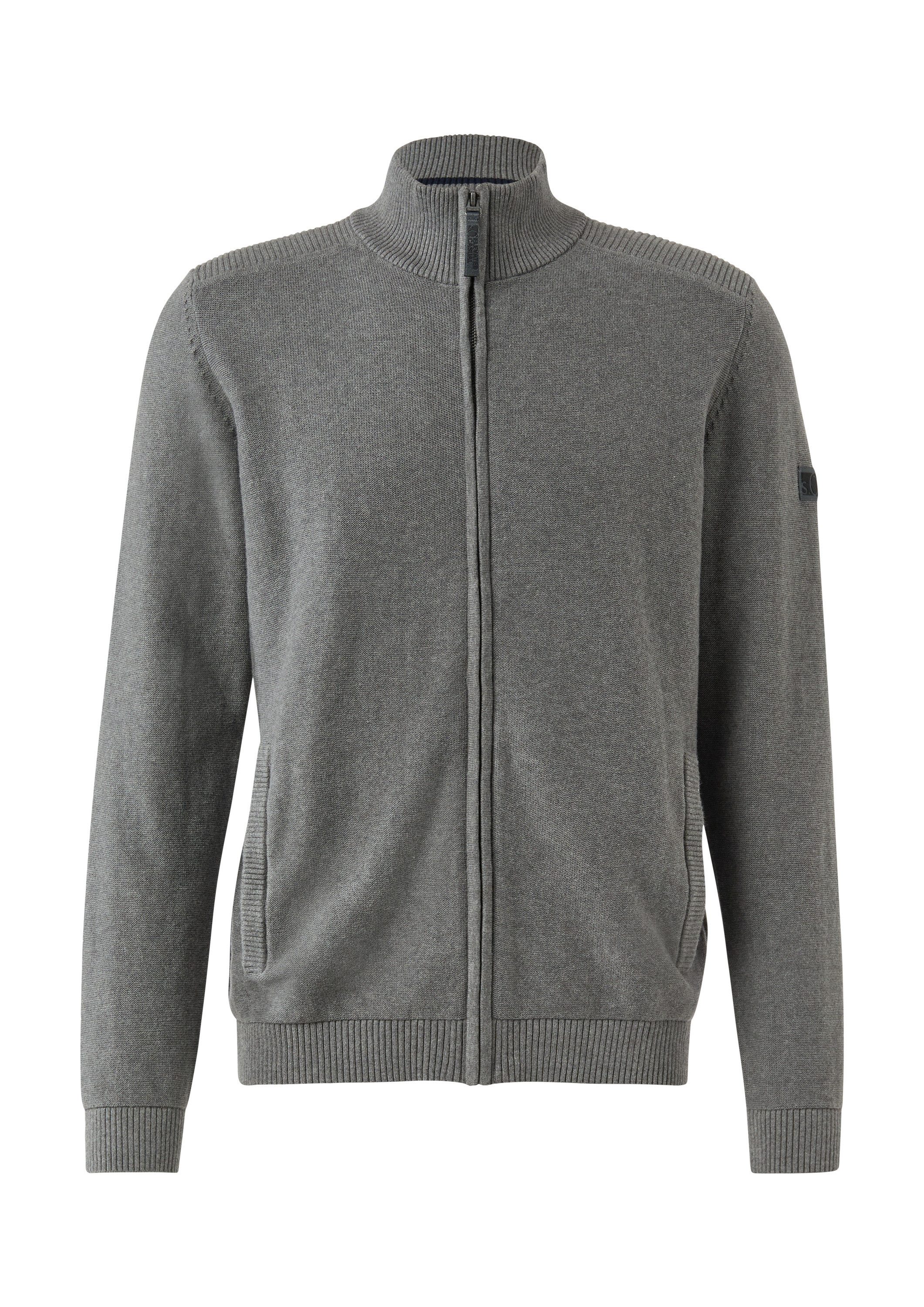 s.Oliver Cardigan Strickjacke Strukturmix-Strickjacke aus Baumwolle mit Ste günstig online kaufen