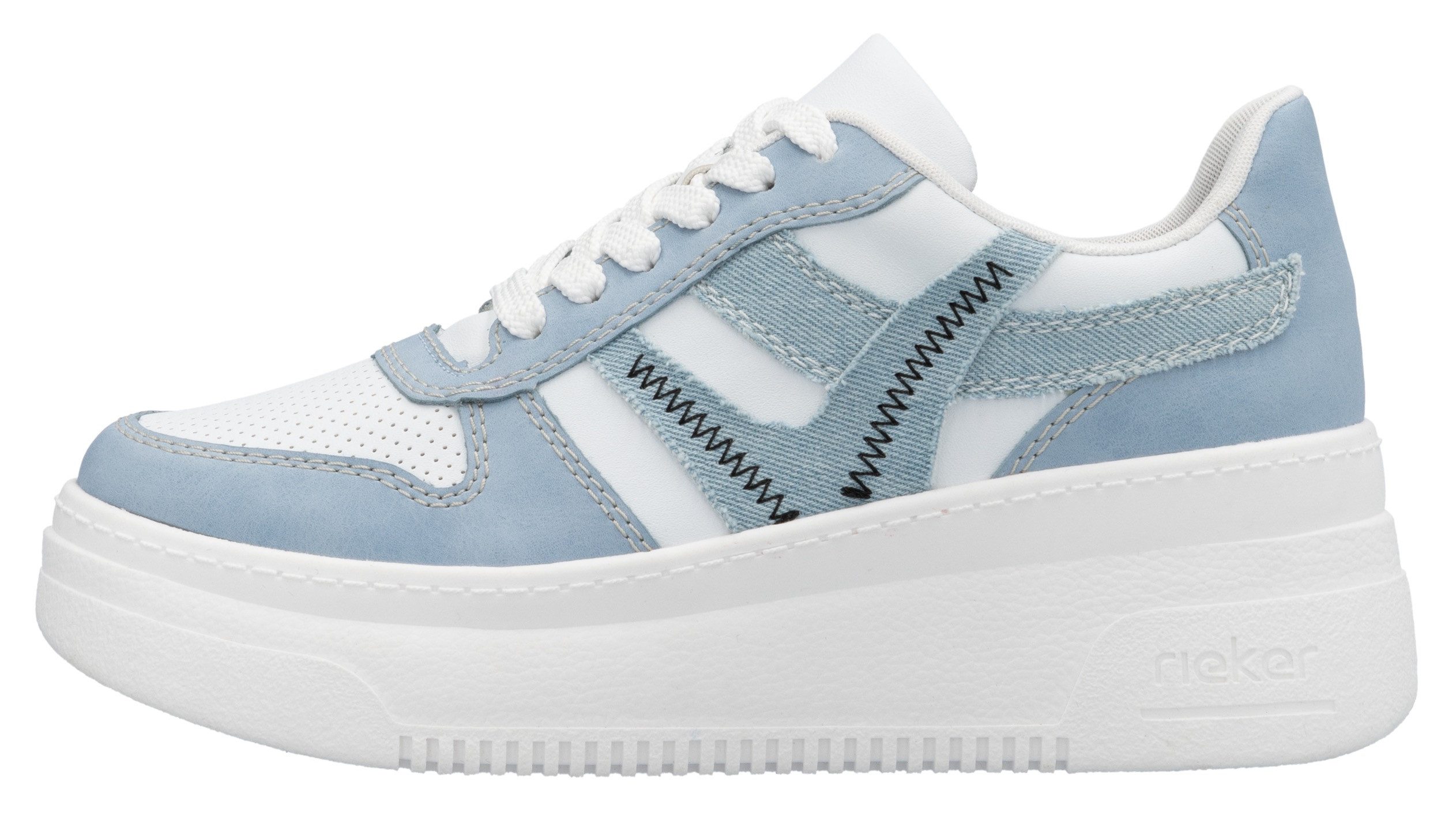 Rieker Plateausneaker, Freizeitschuh, Halbschuh, Schnürschuh mit gepolstertem Schaftrand