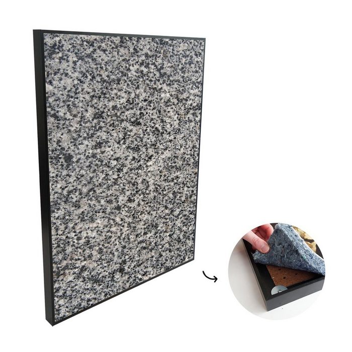 MuchoWow Akustikplatte Granit - Industriell - Design - Grau (1-St) Gemälde für die Raumakustik Wohzimmer Schlafzimmer Bilder Deko