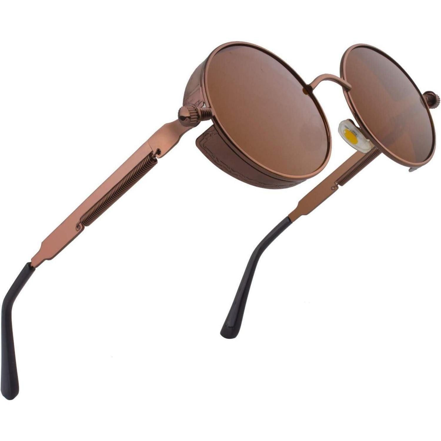 LuxusKollektion Retrosonnenbrille Retro Sonnenbrille Herren Damen Polarisiert Vintage Steampunk Rund