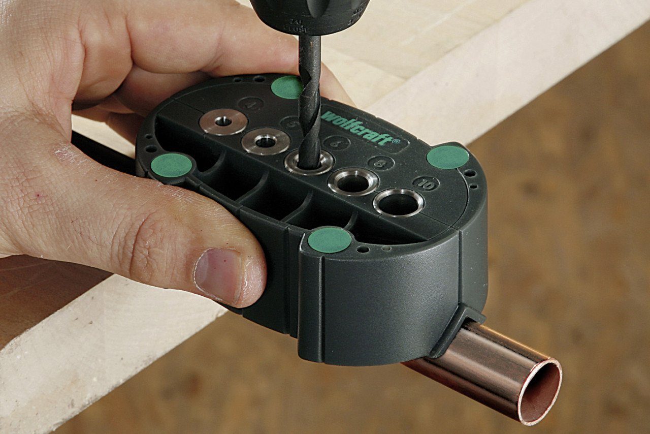 Wolfcraft Schleifaufsatz Wolfcraft Bohrhilfe Basic für rechtwinklige Löcher