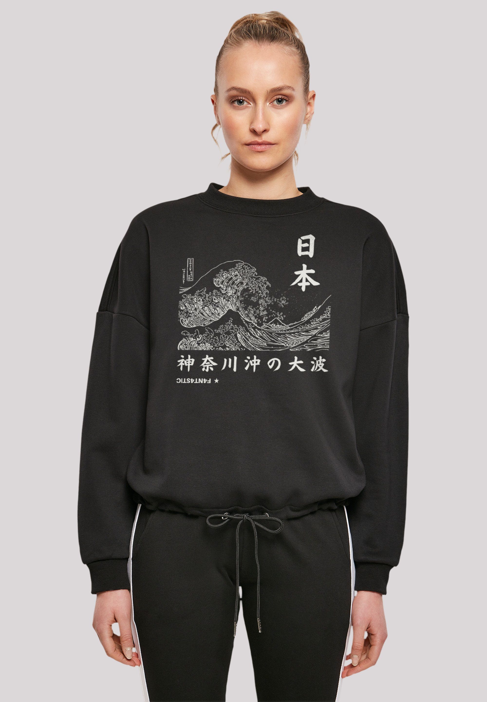 schwarz F4NT4STIC Sweatshirt Kanagawa Print