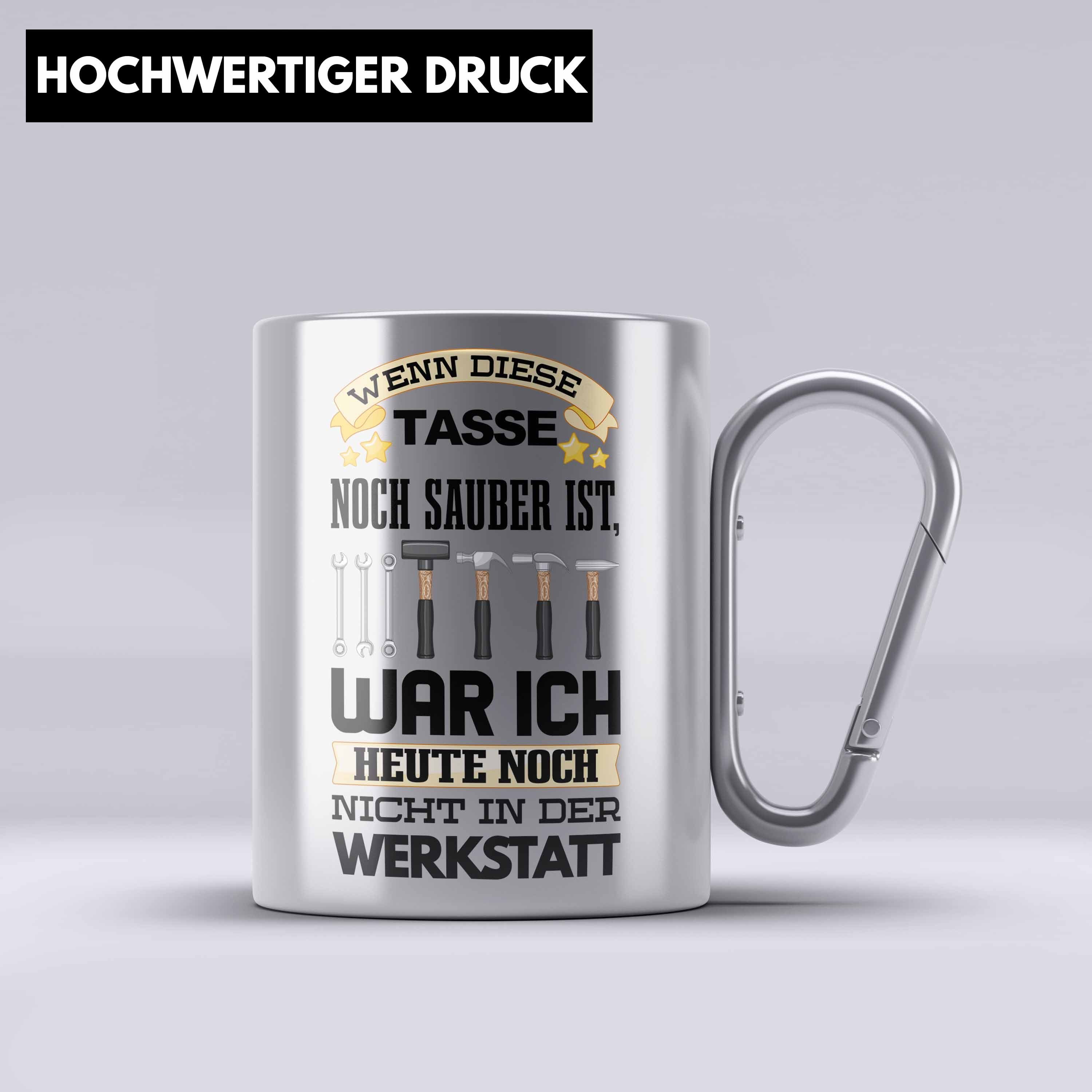 Trendation Thermotasse Werkstatt Edelstahl Tasse KFZ Mechaniker Mechatroniker Geschenkidee