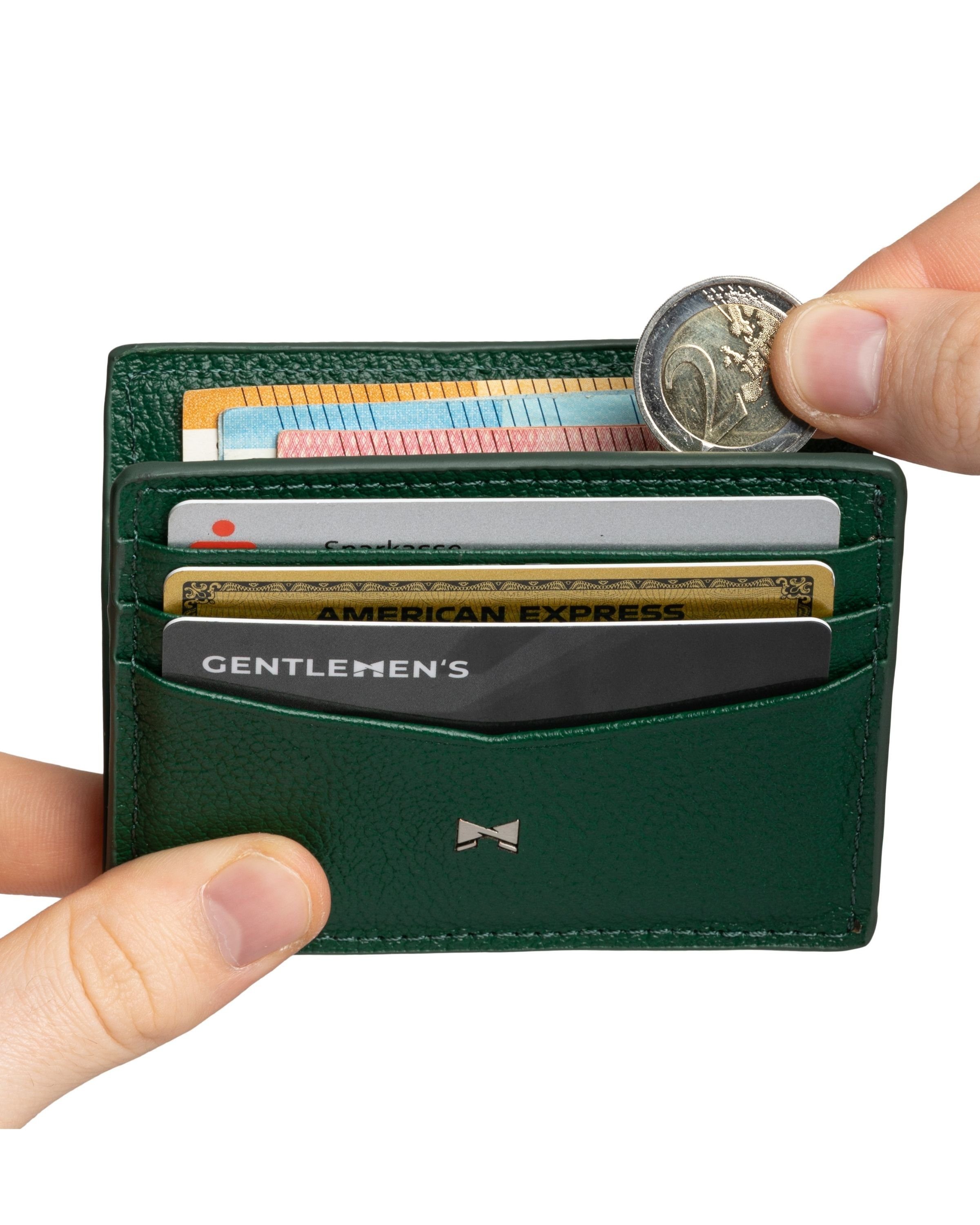 Gentlemen's Kartenetui - Kreditkartenetui mit Münzfach & RFID Schutz - Slim Wallet Herren, Slim Wallet Herren mit Scheinfach und AirTag-Fach