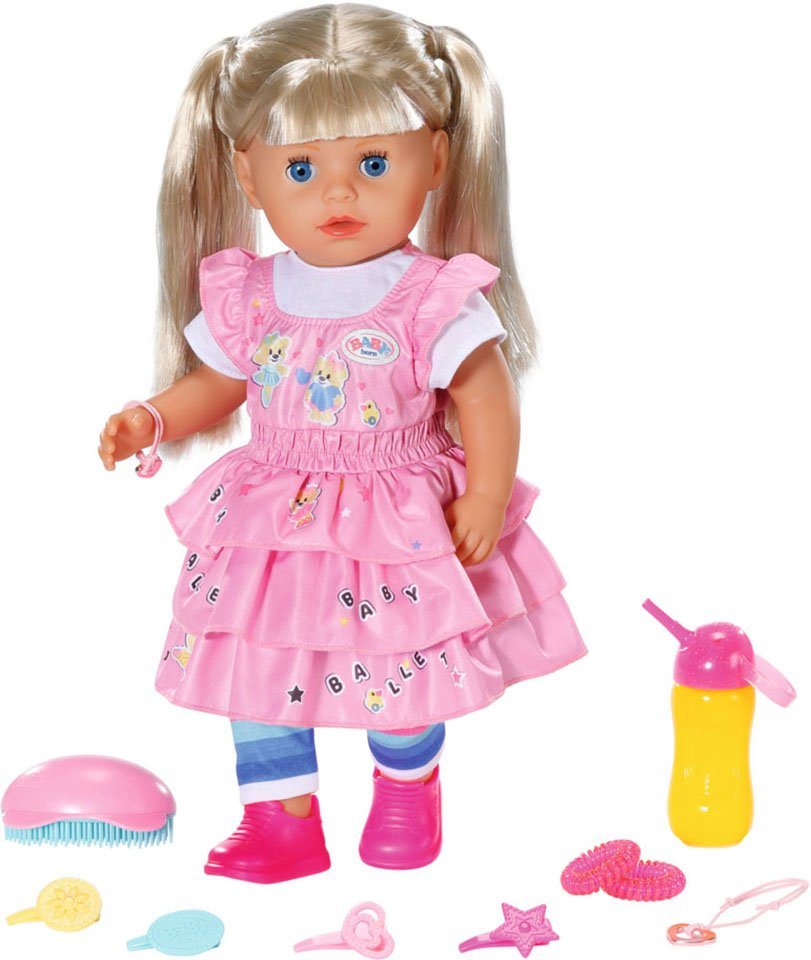 Baby Born Stehpuppe Kindergarten Little Sister, 36 cm, mit lebensechten  Funktionen, Es passt zu allen BABY born-Kleidungsstücken für 36-cm-Puppen