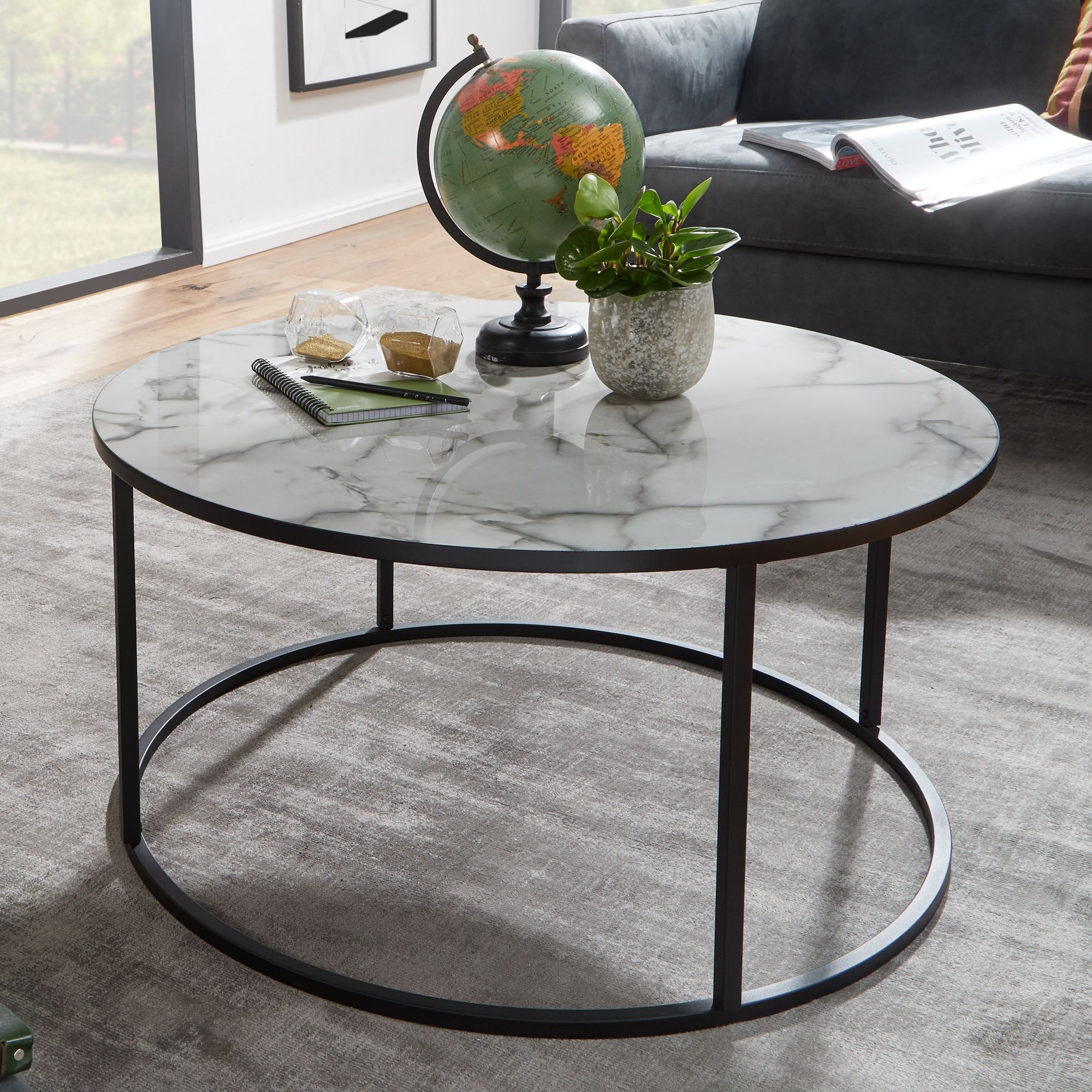 FINEBUY Couchtisch FB59952 (80x40x80 cm Marmor günstig online kaufen