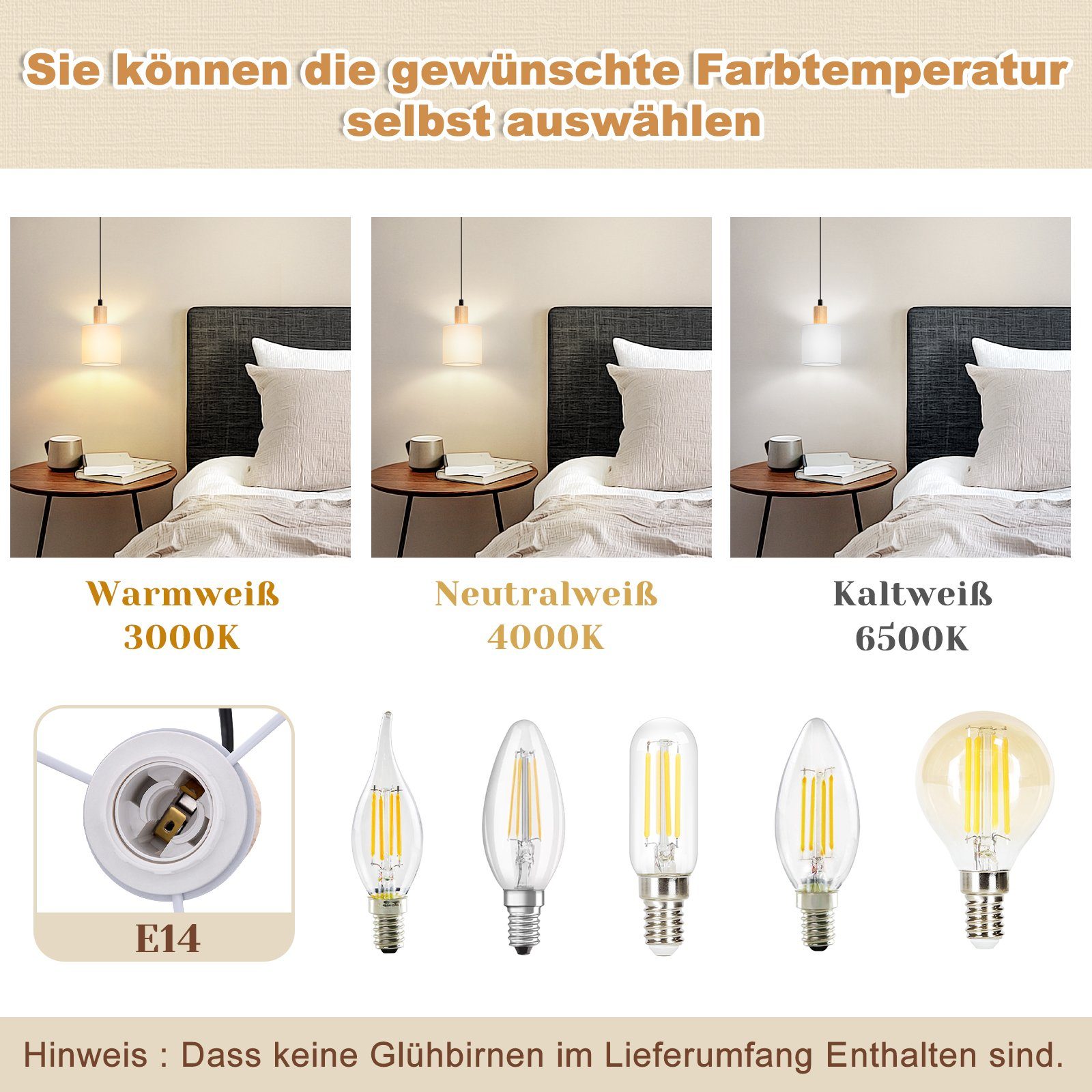 Nettlife Pendelleuchte Holz Esstisch 1/3 Flammig günstig online kaufen
