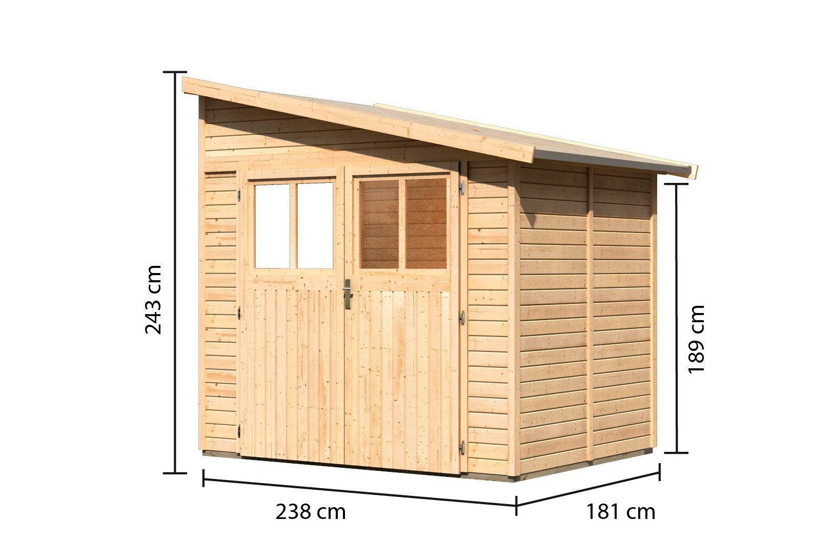 oder KONIFERA cm, terragrau 2, Gartenhaus BxT: 255x232 naturbelassen Bodensee