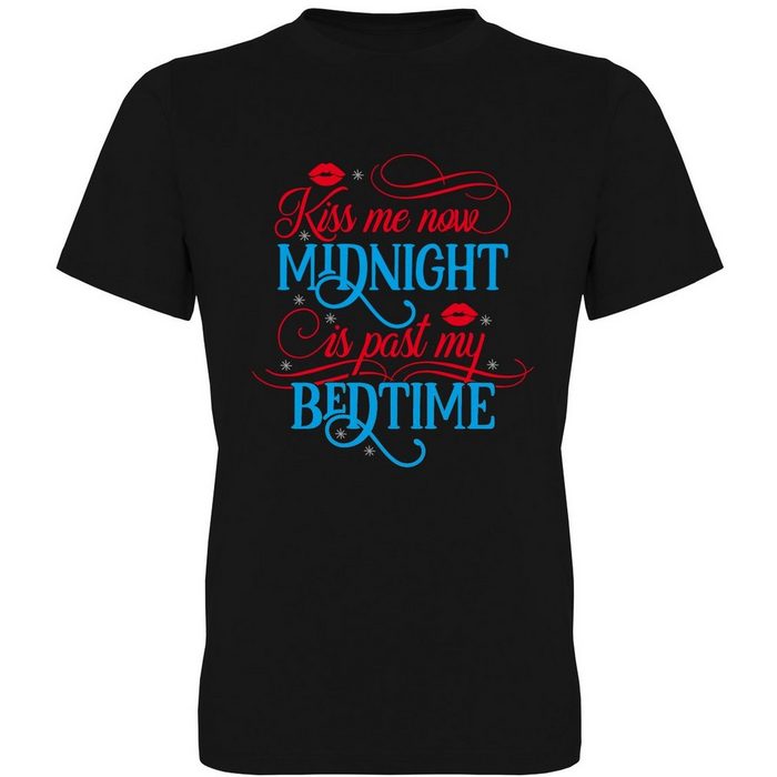 G-graphics T-Shirt Kiss me now – Midnight is past my bedtime Herren T-Shirt mit trendigem Frontprint Aufdruck auf der Vorderseite Spruch/Sprüche/Print/Motiv für jung & alt