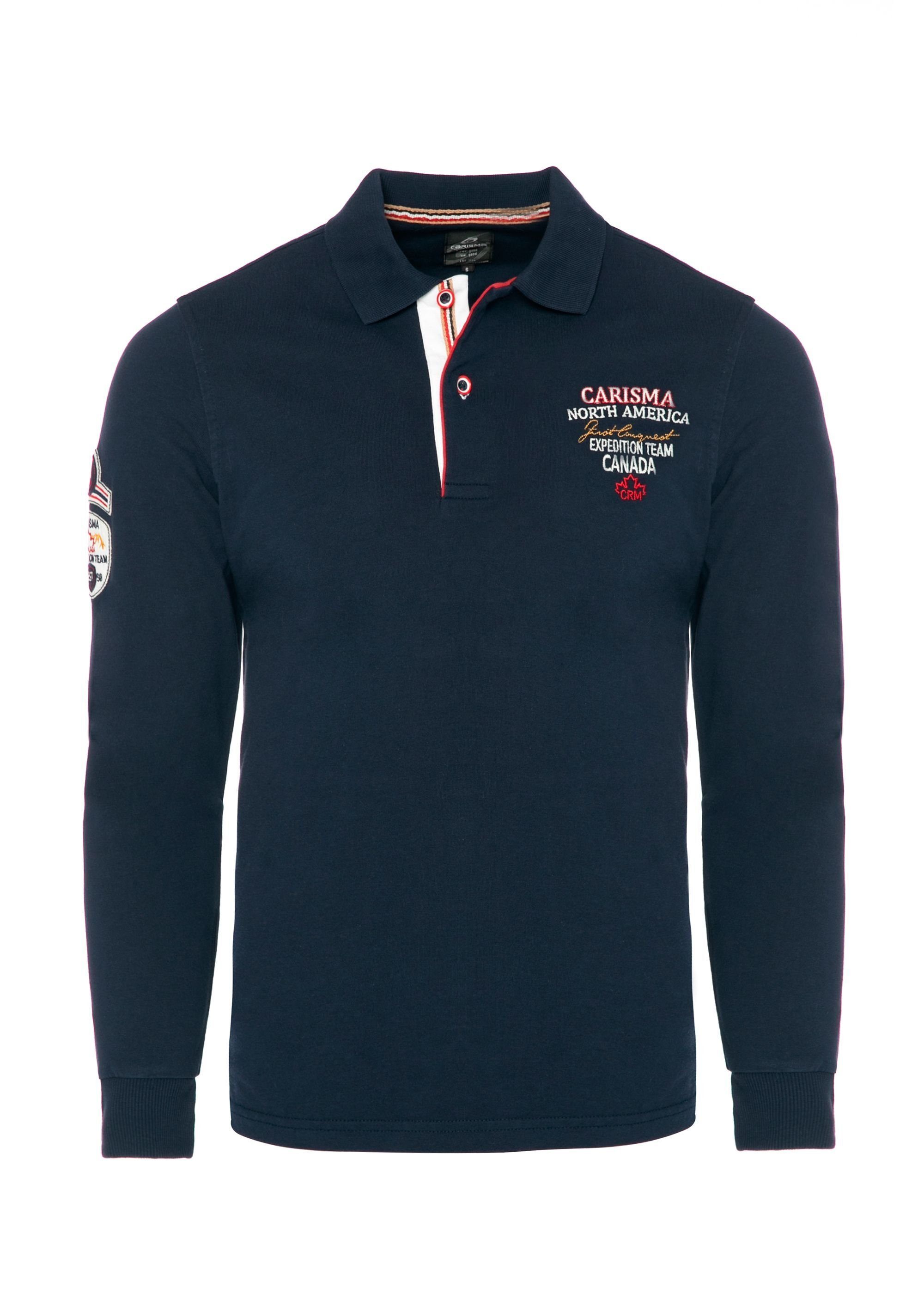 Navy Poloshirt Expedition Stickerei CARISMA mit