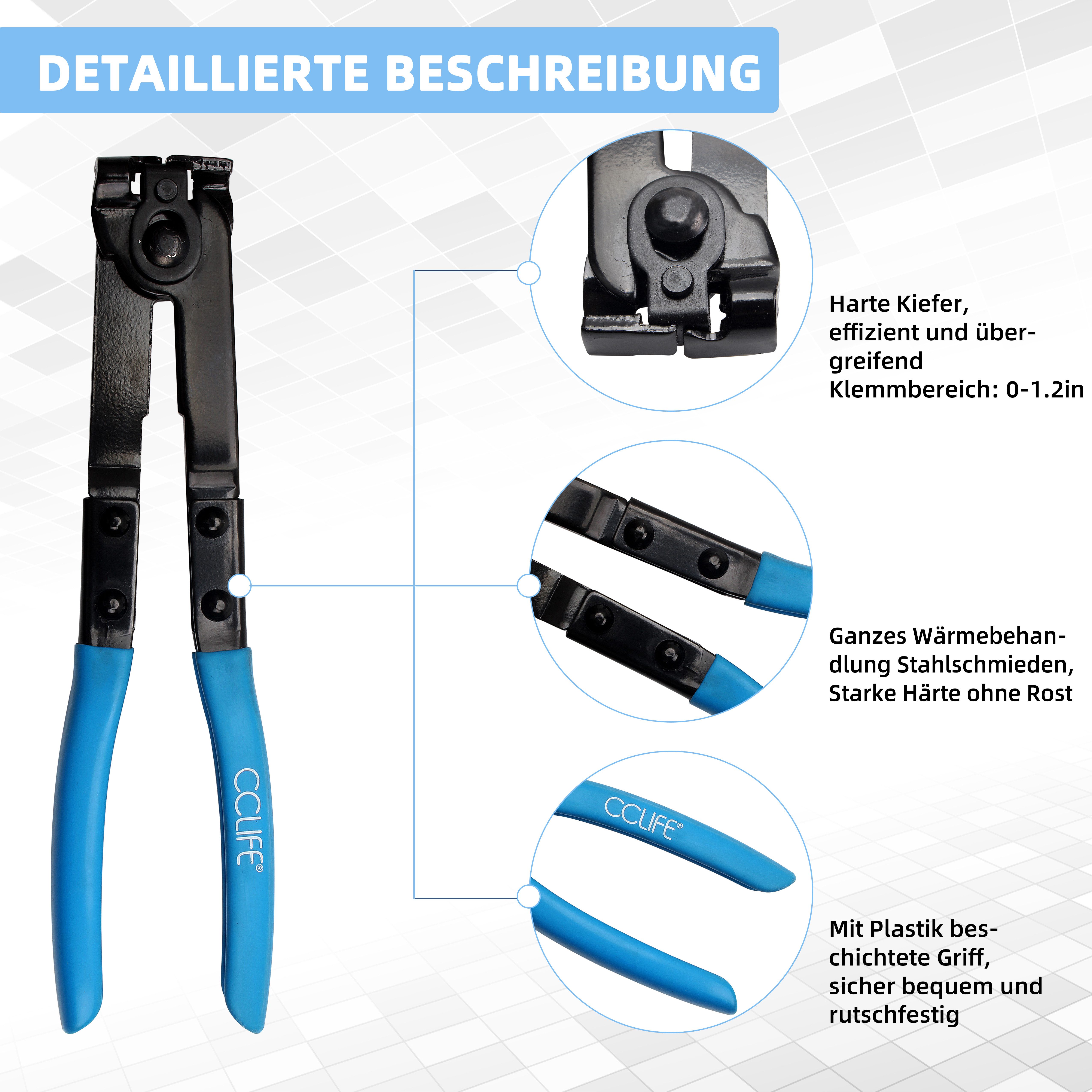 CCLIFE Kombizange Achsmanschetten Klemm Schneidvorrichtung Zange Zangensatz 2tlg, 2-tlg.