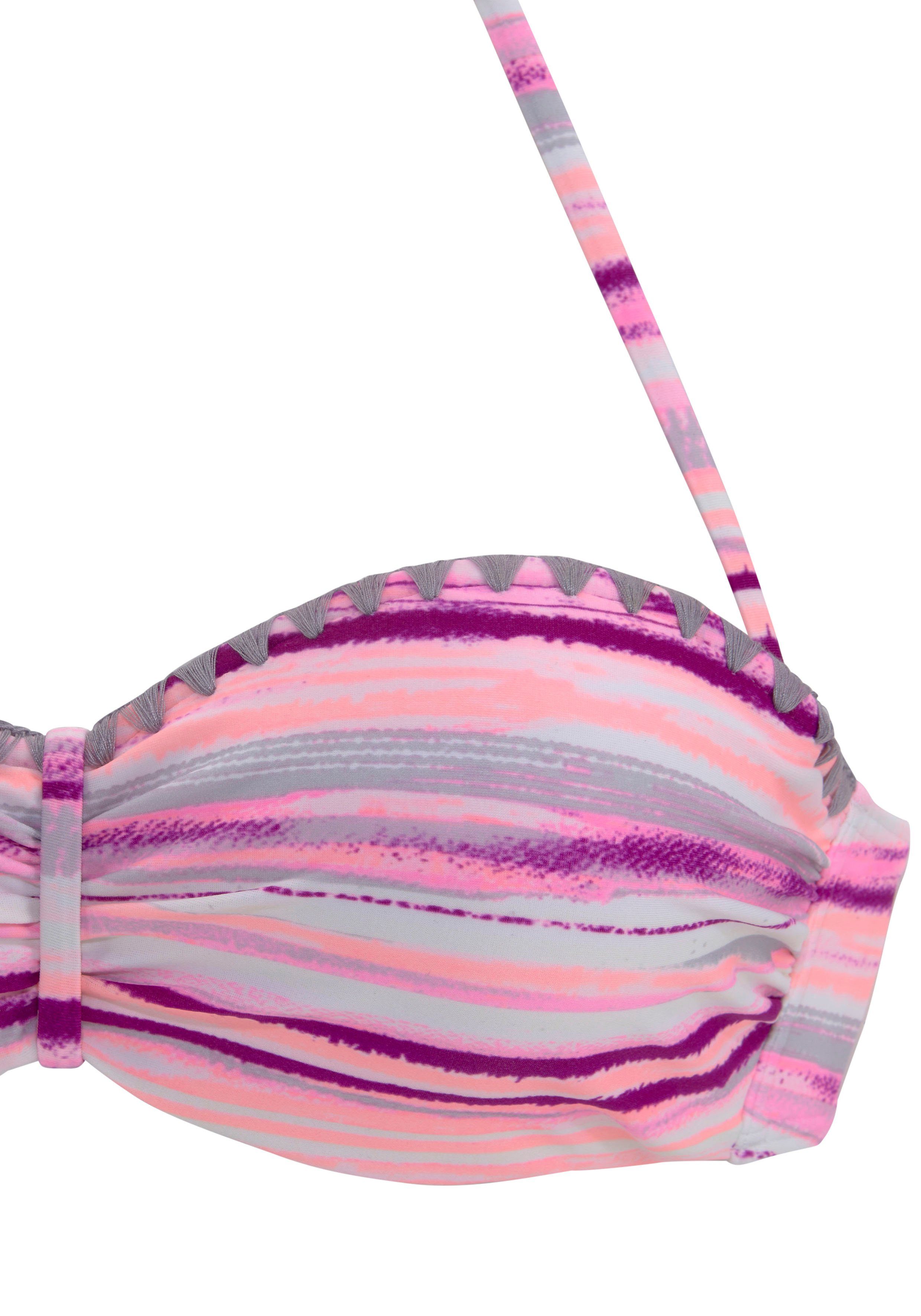 Venice Beach Bügel-Bandeau-Bikini mit Häkelkanten