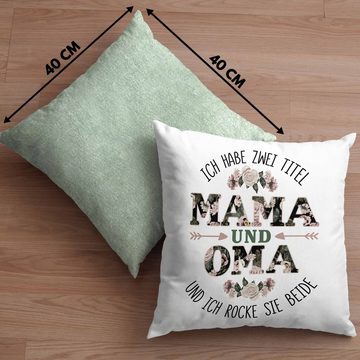 Trendation Dekokissen Trendation - Mama und Oma Kissen mit Füllung Geschenk für Oma Weihnachten Geburtstag Lustiges Dekokissen Beste Oma