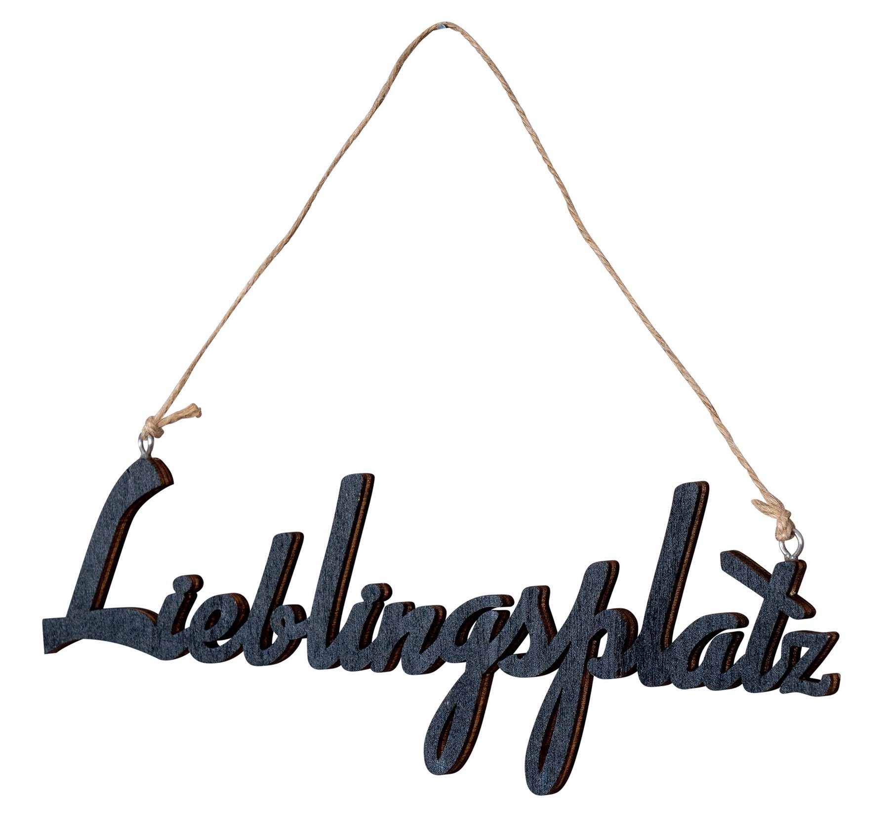 Levandeo® Dekoobjekt, Schriftzug Lieblingsplatz L22cm Schwarz Holz Türschild Hängerchen