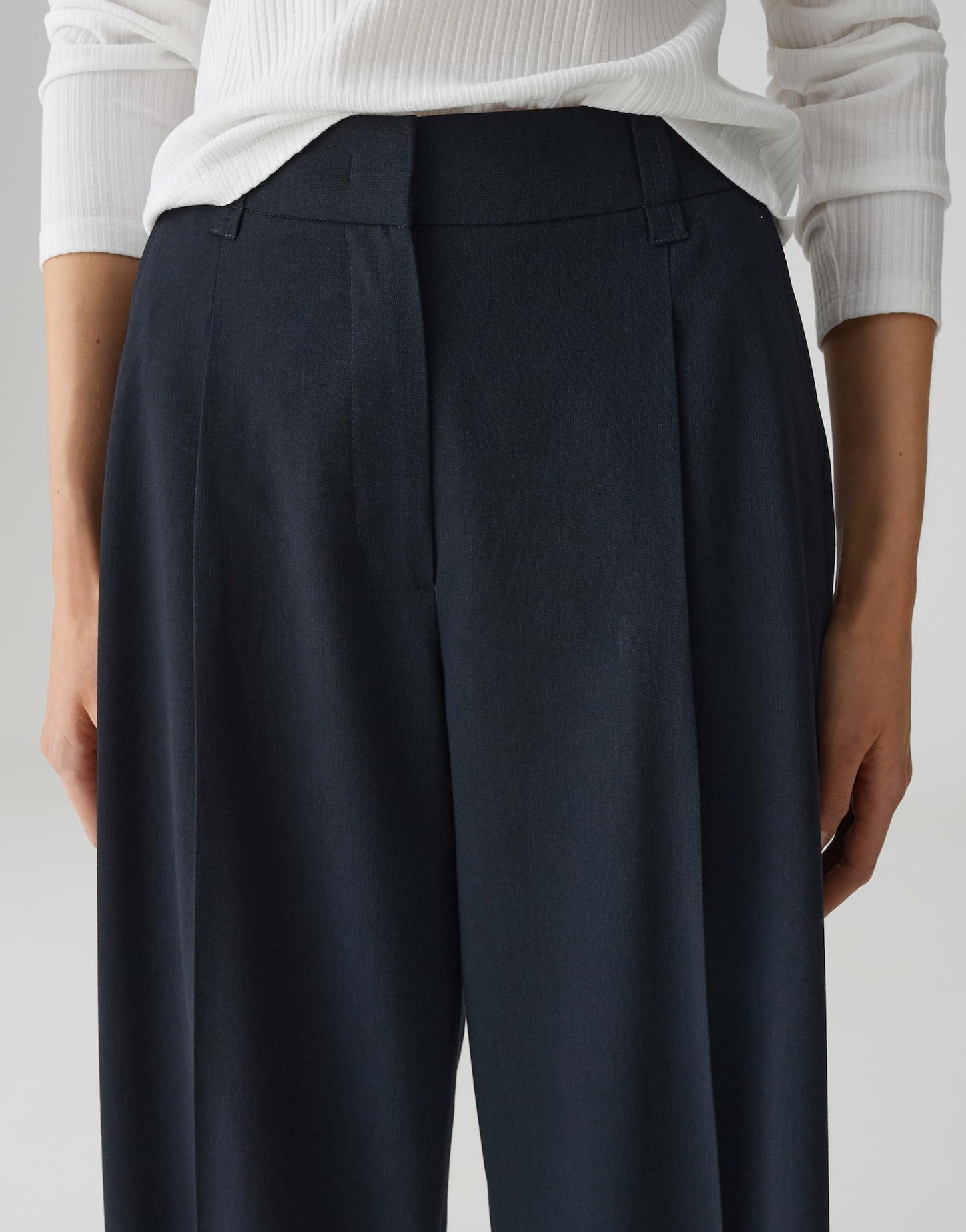 OPUS PANTS Anzughose MOIRA BLOOM aus weichem Woll Mix Weicher Mélange-Look für urbane Styles – Bild 4 von 5