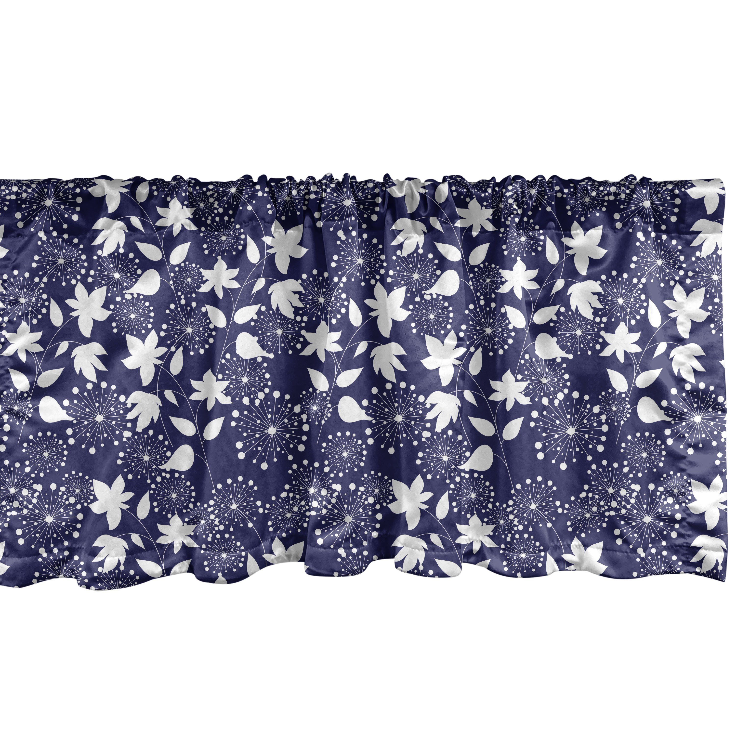 Scheibengardine Vorhang Volant für Küche Schlafzimmer Dekor mit Stangentasche, Abakuhaus, Microfaser, Botanisch Blumen und Löwenzahn