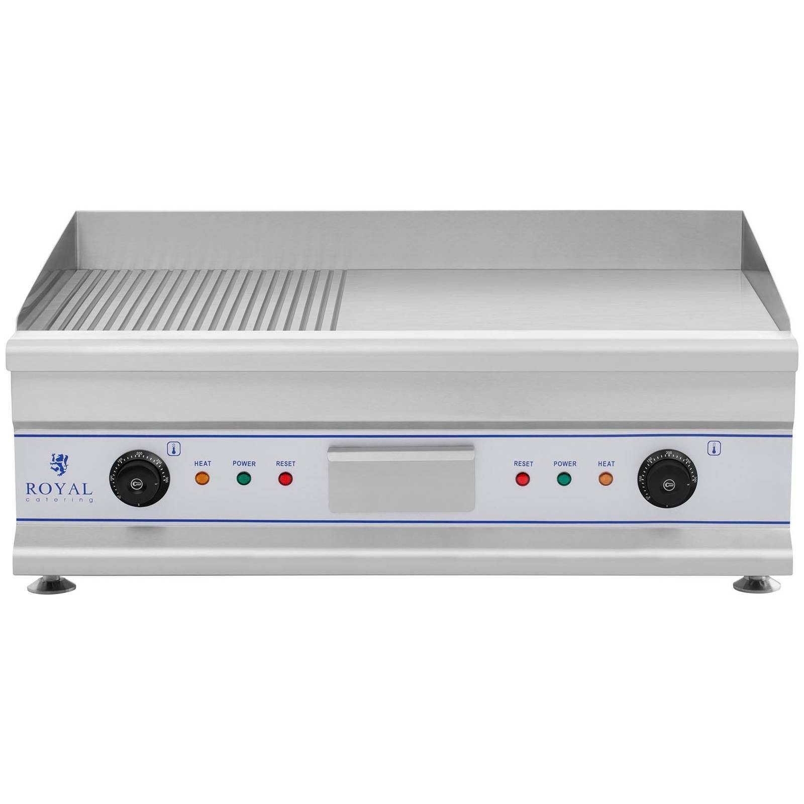 Royal Catering Elektrogrill Grillplatte 75cm Griddleplatte Griddle Bräter Grill geriffelt + glatt, 6400 W