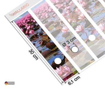 Wallario Etiketten Seerosenlandschaft mit rosa Blüten, Ordnerrücken-Sticker in verschiedenen Ausführungen