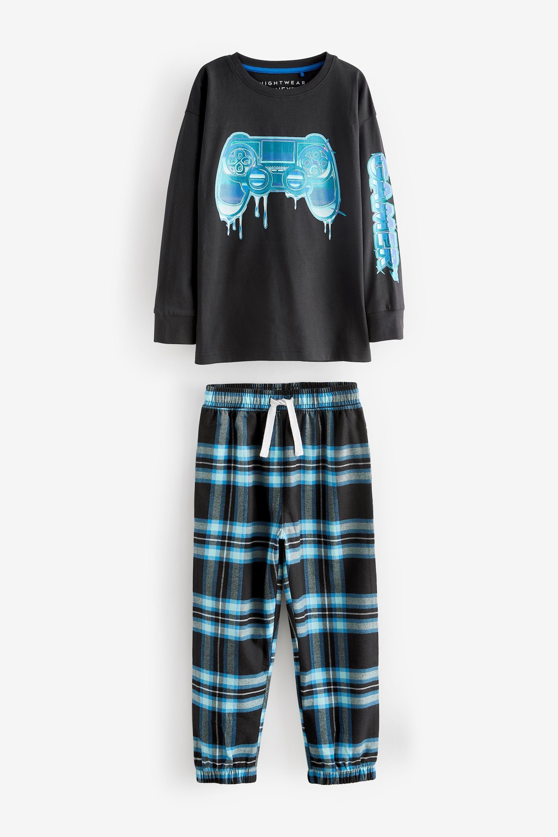 Next Pyjama Karierte Pyjamahose (2 tlg) Blue/Black Gamer