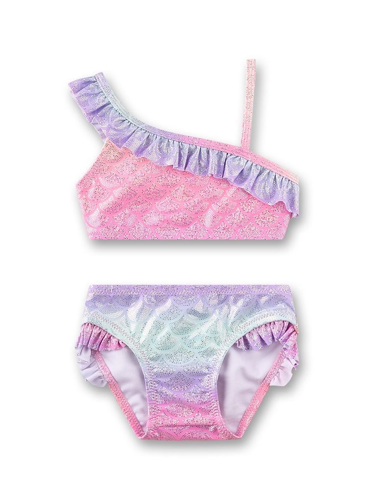 Sanetta Bustier-Bikini Mädchen Bikini mit Volants und Glitzereffekt, Meerjungfrau Look