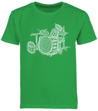Shirtracer T-Shirt Schlagzeug - Kreidezeichnung (1-tlg) Music