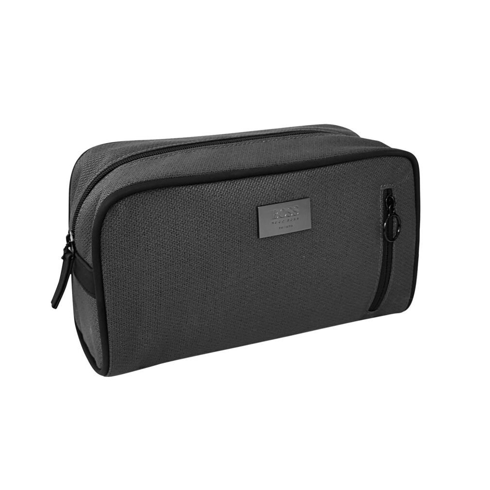 BOSS Kulturbeutel Boss Mens Soft Toiletry Wash Shave Travel Pouch Brown Bag