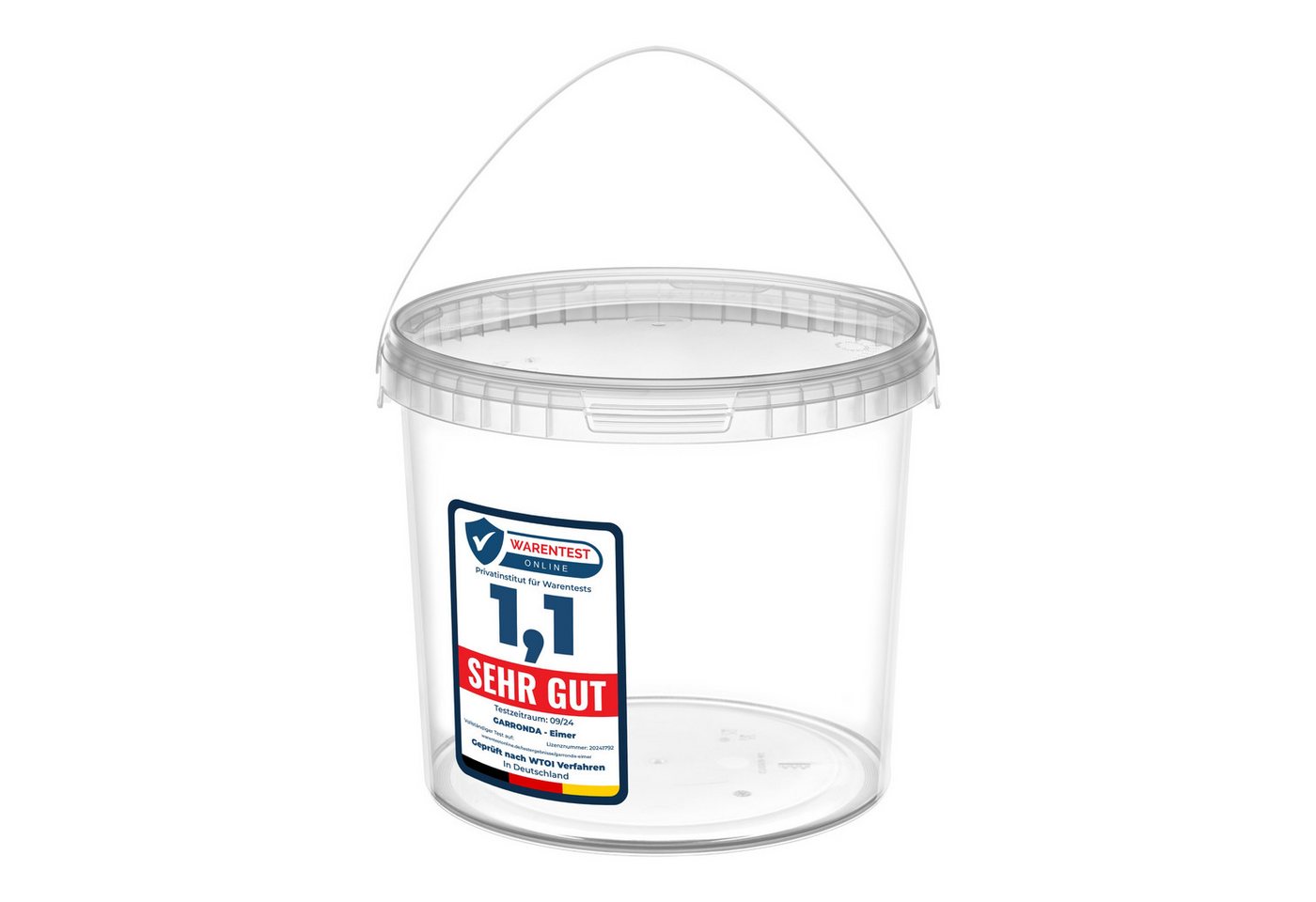 Thumbnail - Garronda Putzeimer Eimer mit Deckel Transparent GD-0072, (50-tlg., Set), für Lebensmittel und Chemikalien