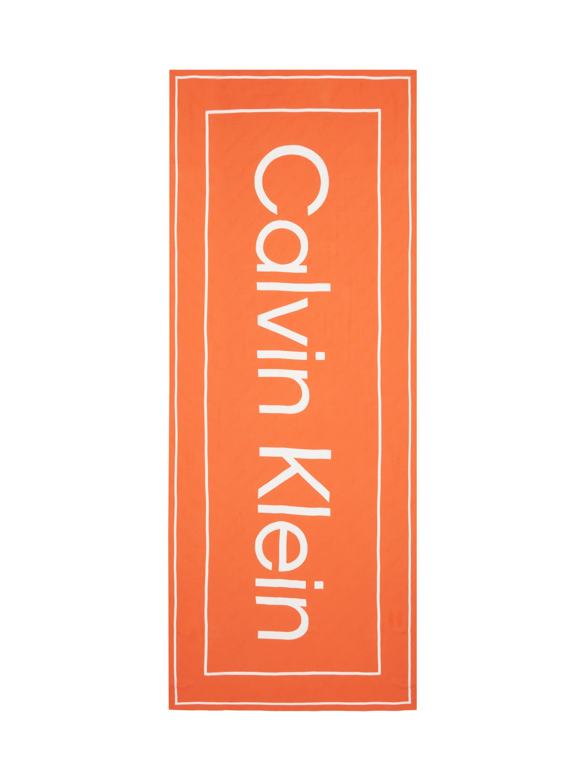 Klein LOGO 70X180 JQ Schal O/PRINT SCARF Calvin orange-weiß