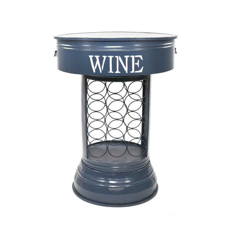 HTI-Line Beistelltisch Tisch Wine Steampunk (Stück, 1-St., 1 Tisch mit Flaschenregal), Beistelltisch mit Flaschenregal