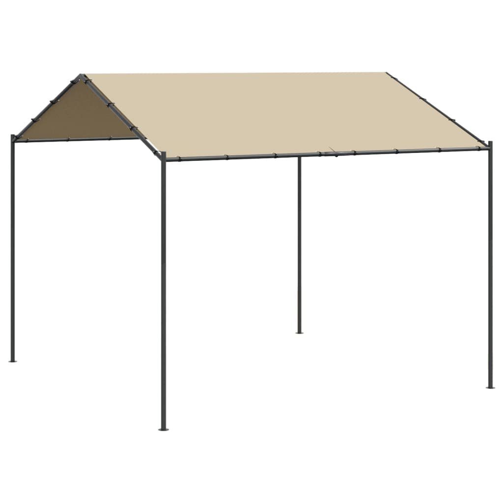 vidaXL Partyzelt Gartenpavillon Beige 3x3 m Stahl und Stoff