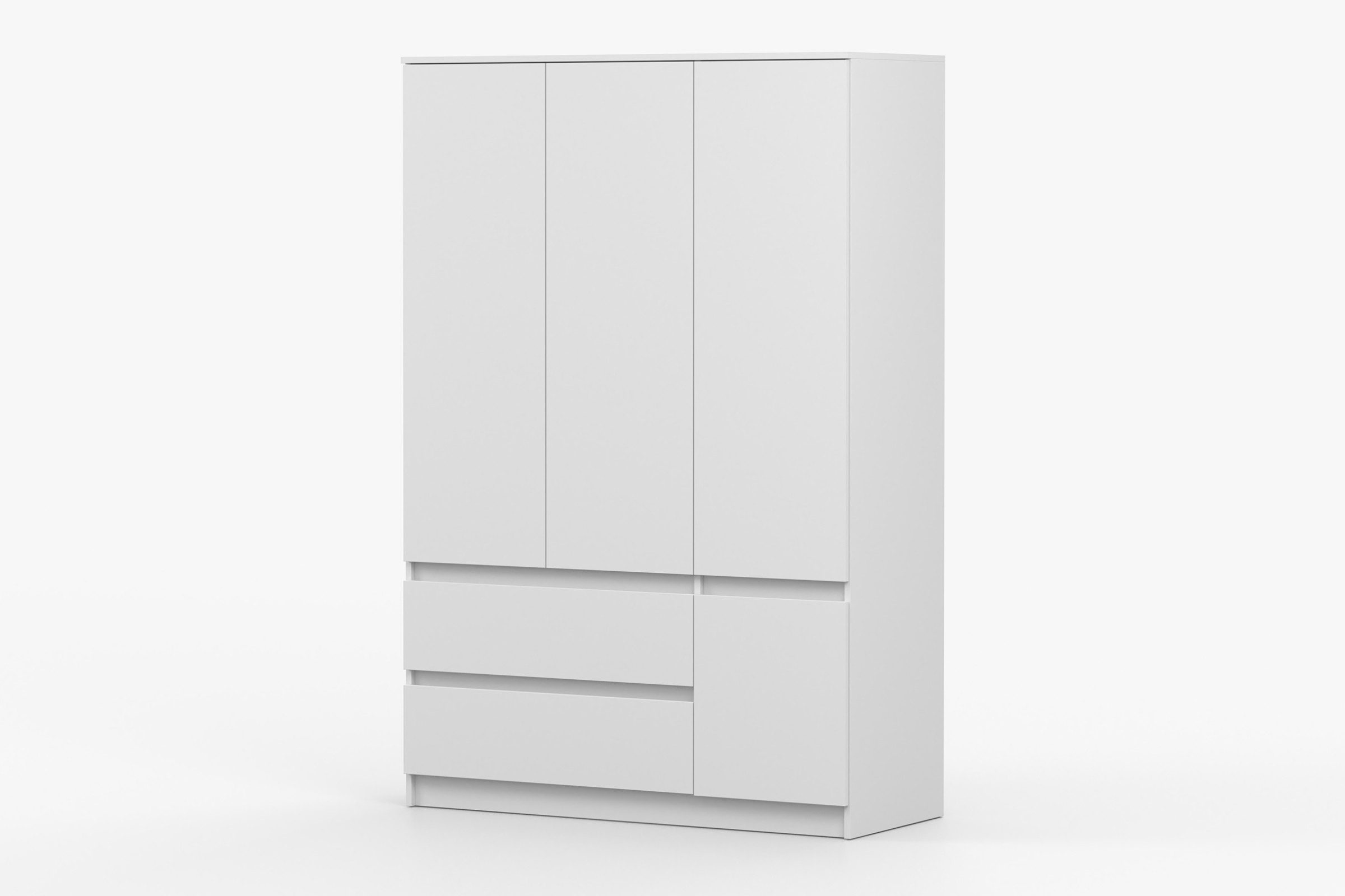 Deine Möbel 24 Kleiderschrank SIMO 01 120 cm in Weiß / Kaschmir, 4 Türen, 2 Schubladen (Set, 1-St., Drehtürenschrank ideal für Kinderzimmer & Jugendzimmer) Kinderkleiderschrank mit 5 Einlegeböden und 1 Kleiderstange