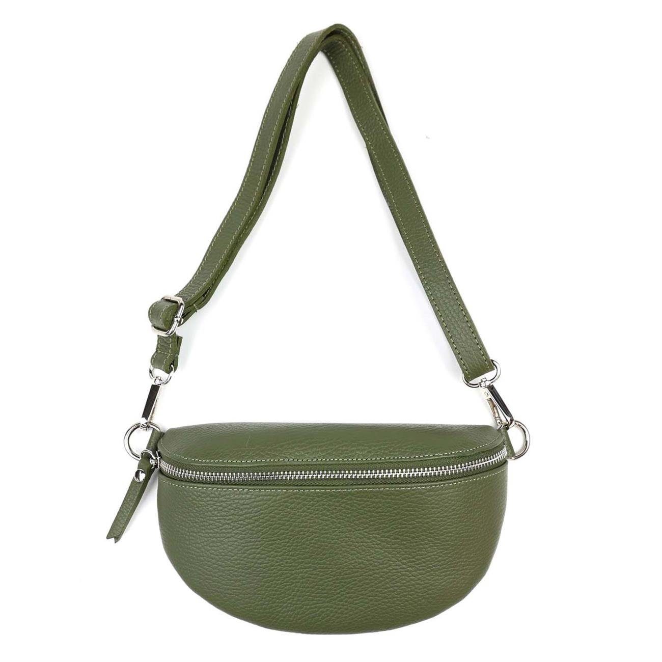ITALYSHOP24 Bauchtasche Damen Leder Gürteltasche Hüfttasche CrossBody Handytasche, als Schultertasche, CrossOver, Umhängetasche tragbar