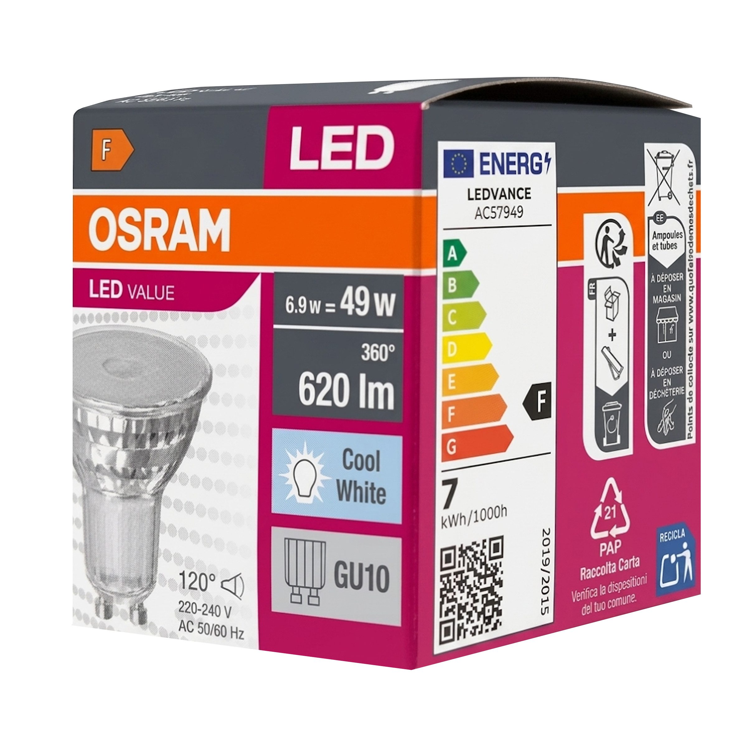Osram LED-Leuchtmittel Osram LED VALUE PAR16 – Neutralweiß GU10 6,9W (10er-Pack), 10 St. – Bild 2 von 3