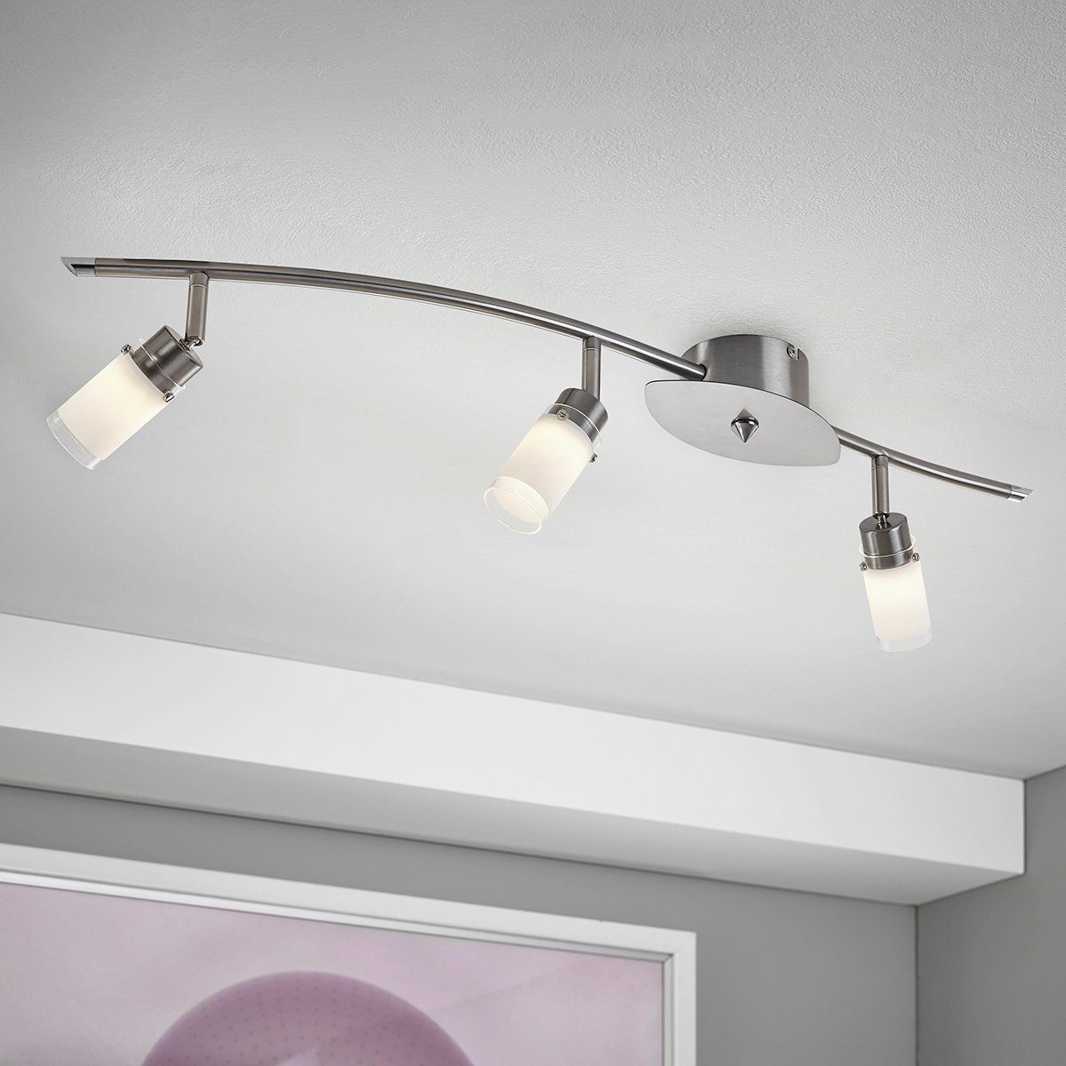 MeLiTec LED Deckenleuchte Wohnzimmer, Lampe Deckenleuchte, Spot, Deckenstrahler, Deckenlampe, D67, warmweiß, Küchen, LED