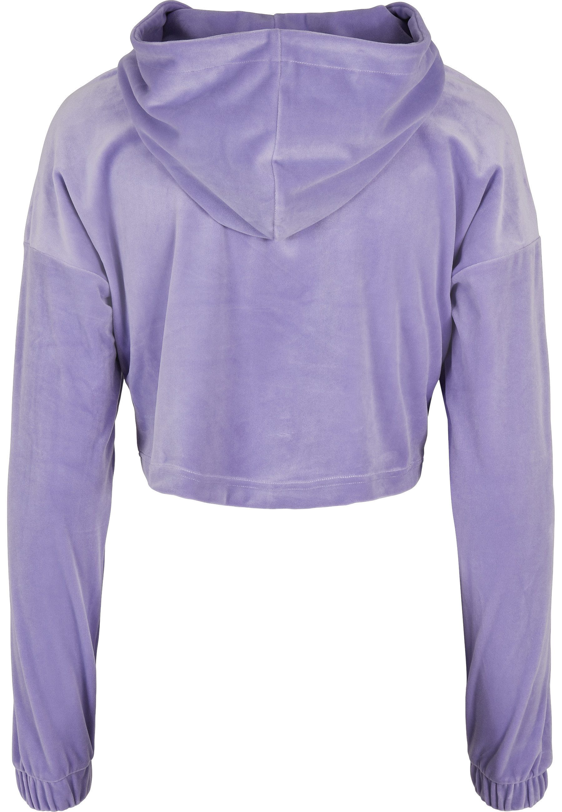 URBAN CLASSICS Kapuzenpullover Urban Classics Damen Ladies Cropped Velvet Oversized Hoody (1-tlg)