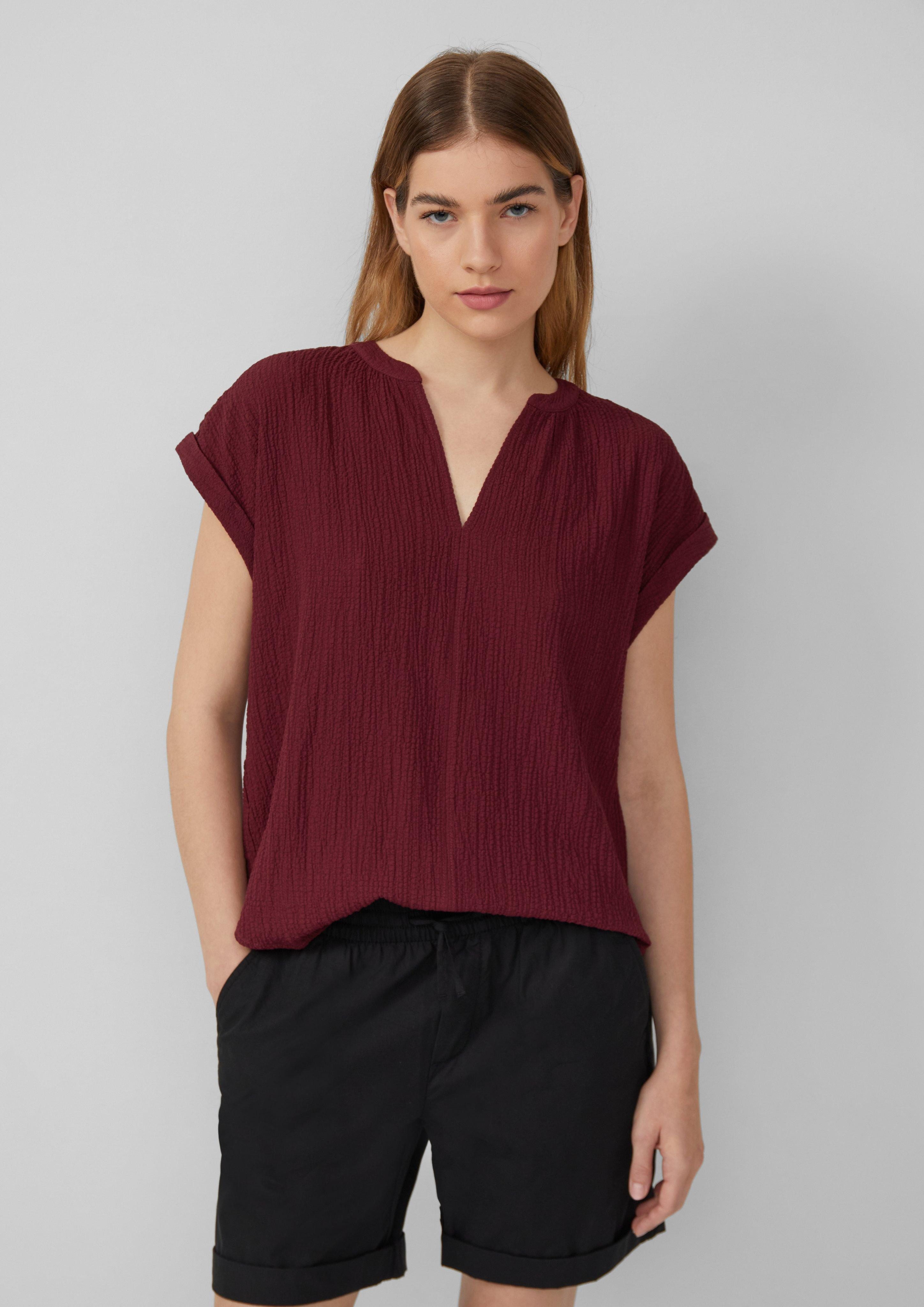Blusentop Strukturierte Bluse aus Viskosemix