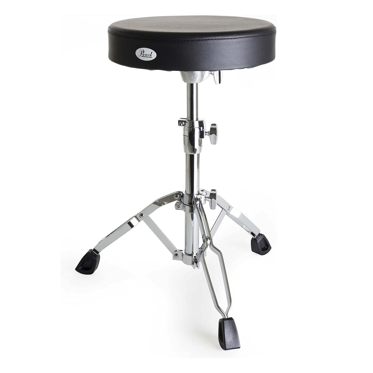 Pearl Drums schwarz), Höhenverstellbar Schlagzeughocker (Rundsitz, D-790