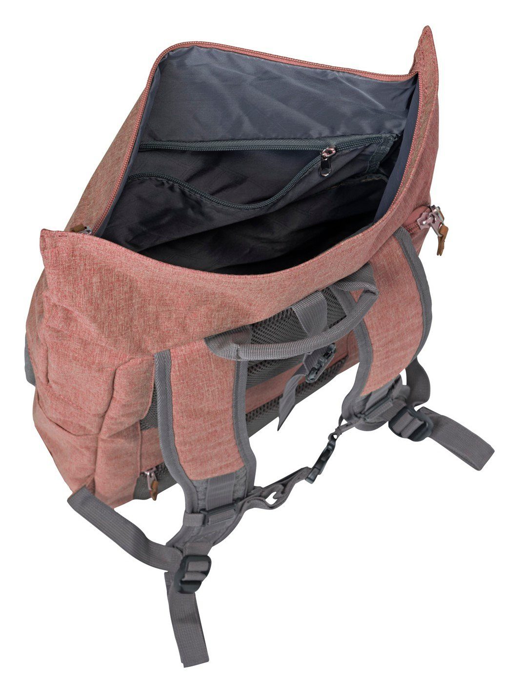 Daypack Rucksack, travelite Rollup Stauraum rosa/grün BASICS mit viel