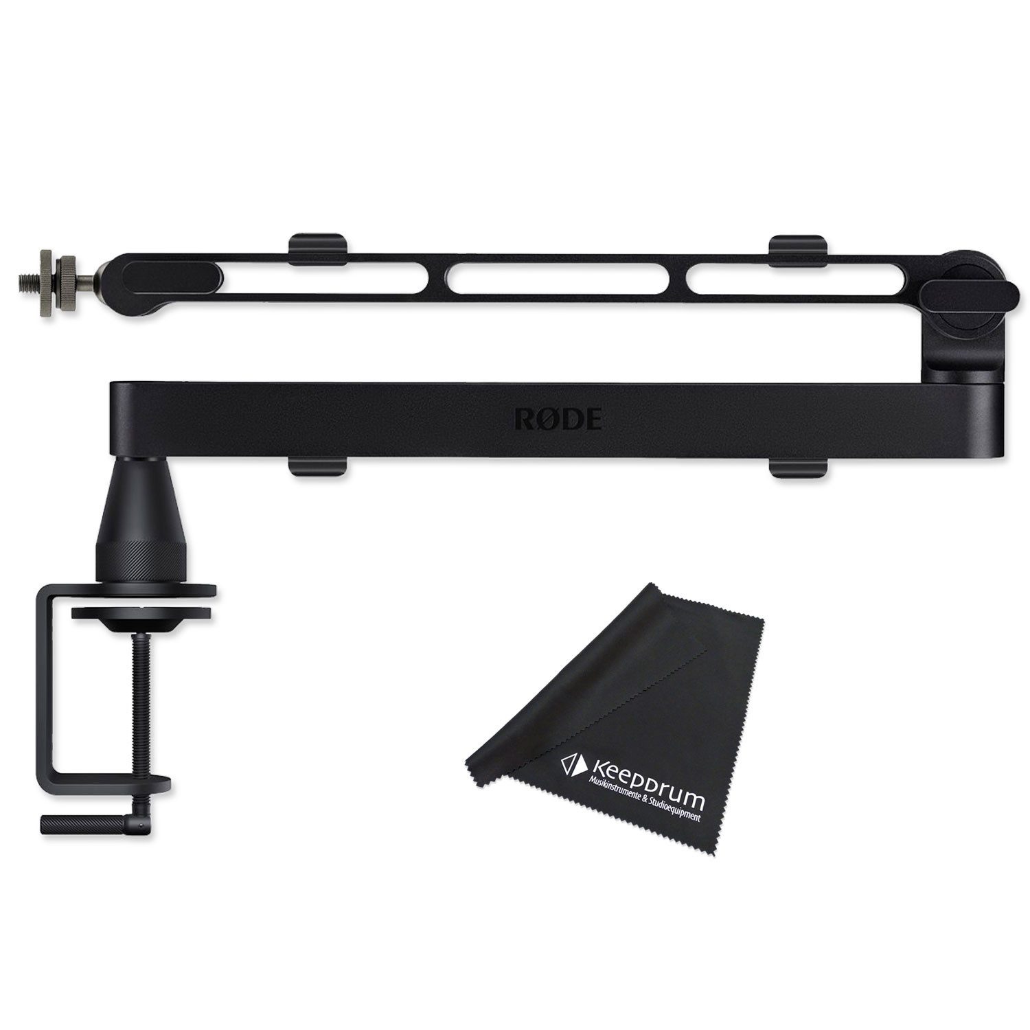 RØDE Mikrofon Rode Mikrofonarm LPA1 Platzsparender Studioarm mit Tuch (Vorteils-Set mit Mikrofasertuch, 1-tlg), Mikrofonarm