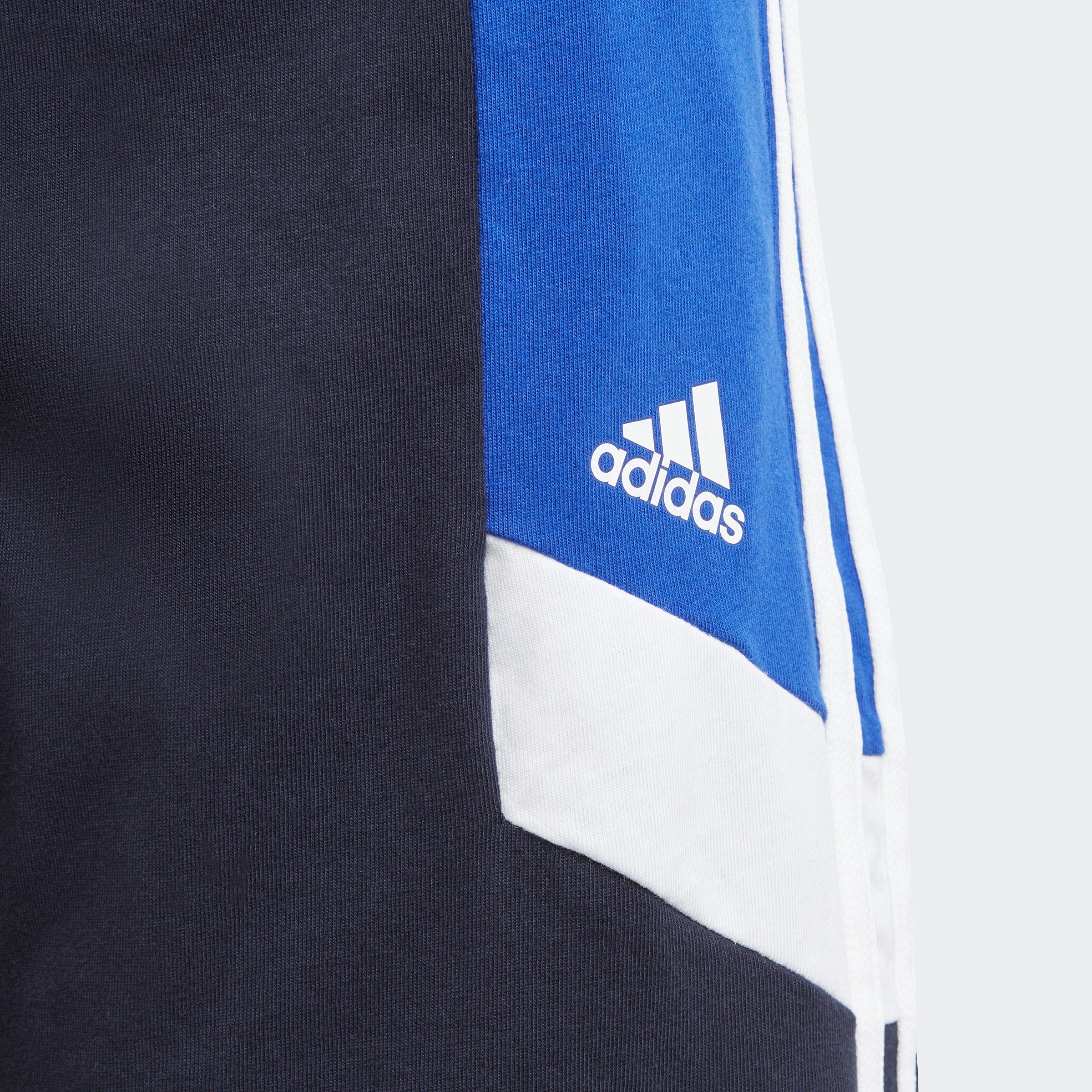 adidas Sportswear Shorts COLORBLOCK Blue / FIT White Semi Lucid Ink REGULAR (1-tlg) / Legend 3-STREIFEN