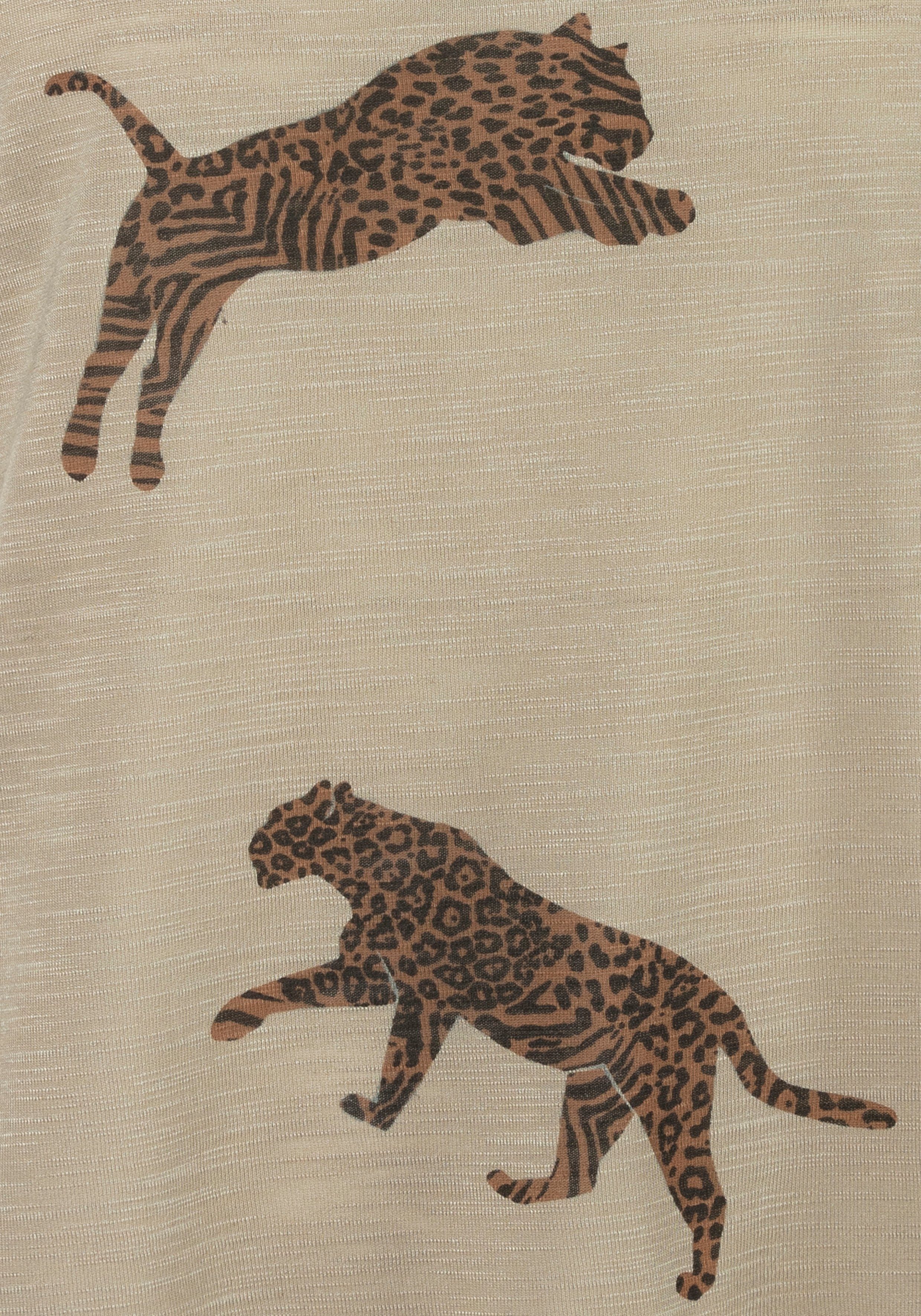 LASCANA Kurzarmshirt mit Leoparden-Motiv
