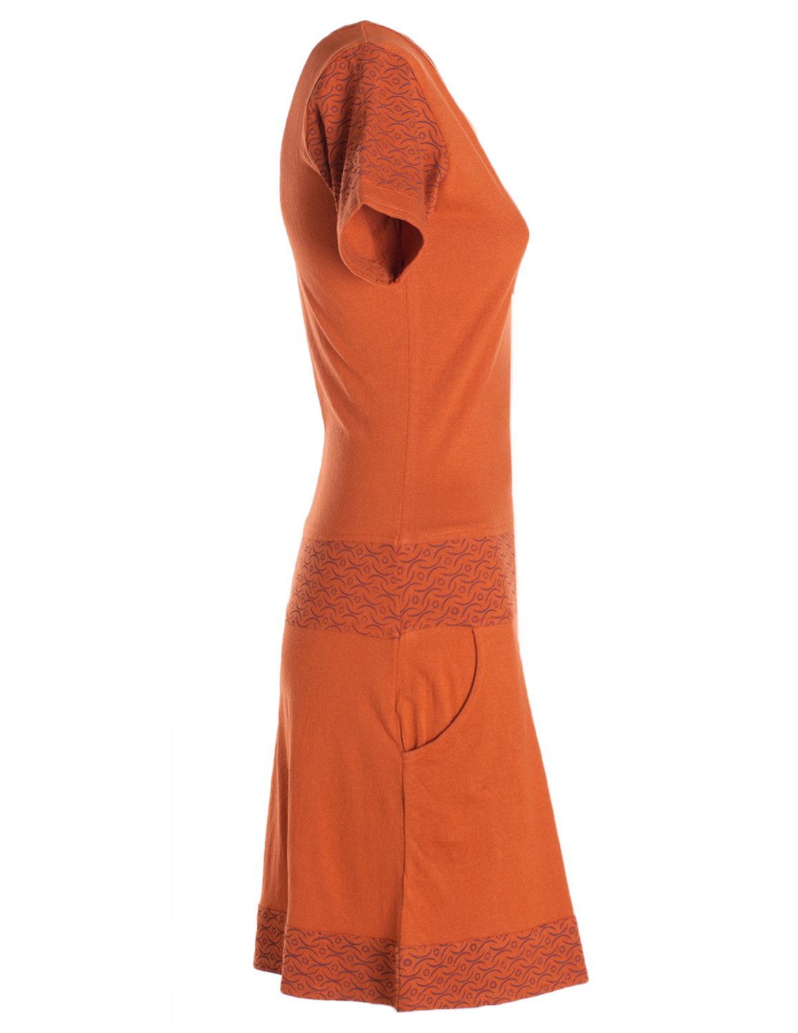 Vishes Minikleid Damen Longshirt Kleid kurzarm Mini-Kleid Sommer-Kleid T-Shirtkleid Boho, Goa, Guru Style