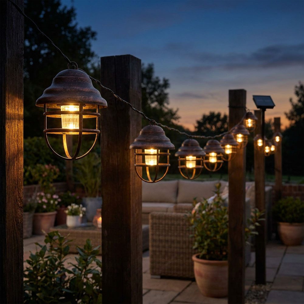 GLOBO LIGHTING LED Solarleuchte, LED-Leuchtmittel fest verbaut, Warmweiß, Solarleuchte Außenlampe Gartenleuchte