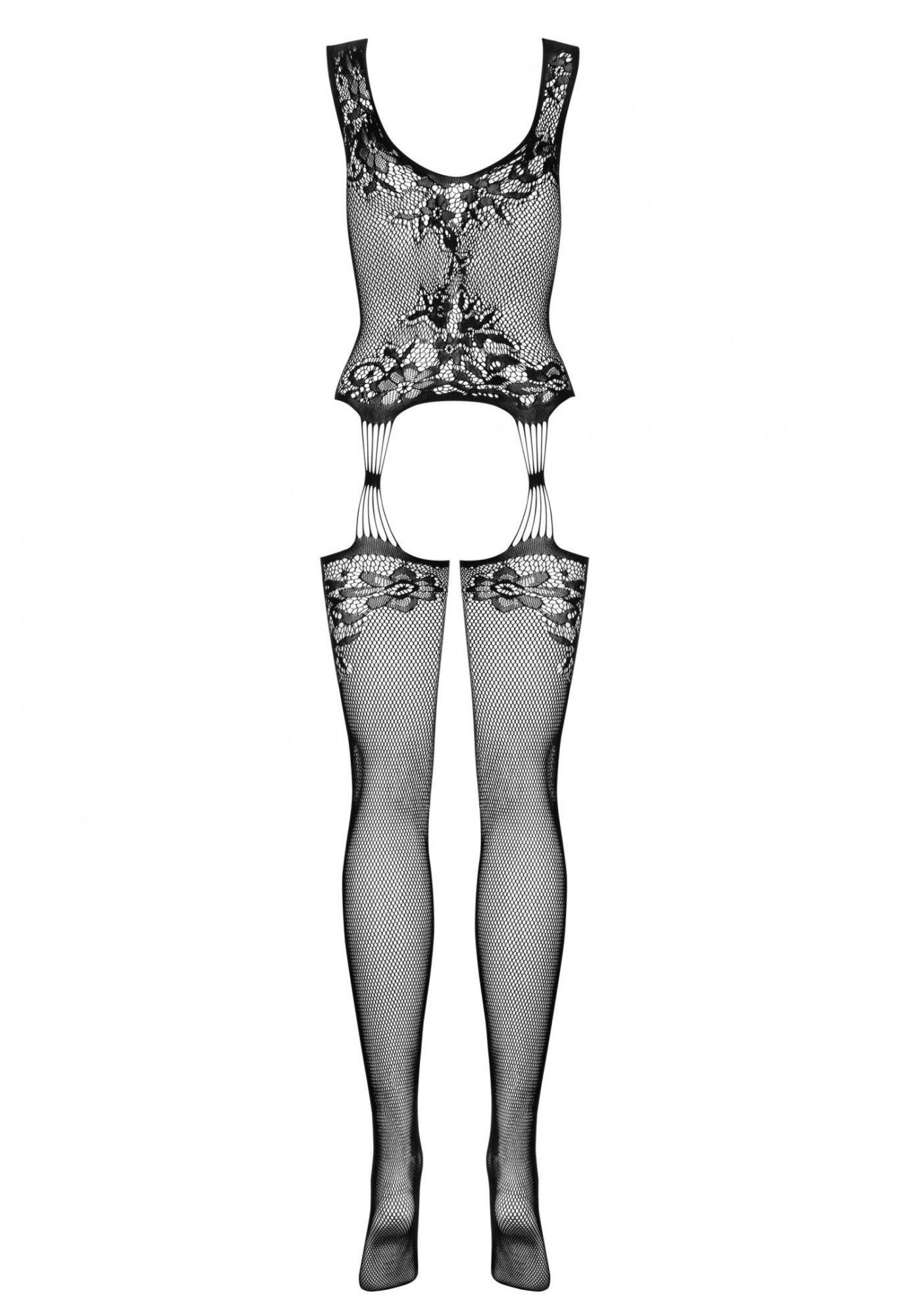Obsessive Bodystocking-Ouvert Straps-Look Bodystocking ouvert - schwarz (1 St) Netz