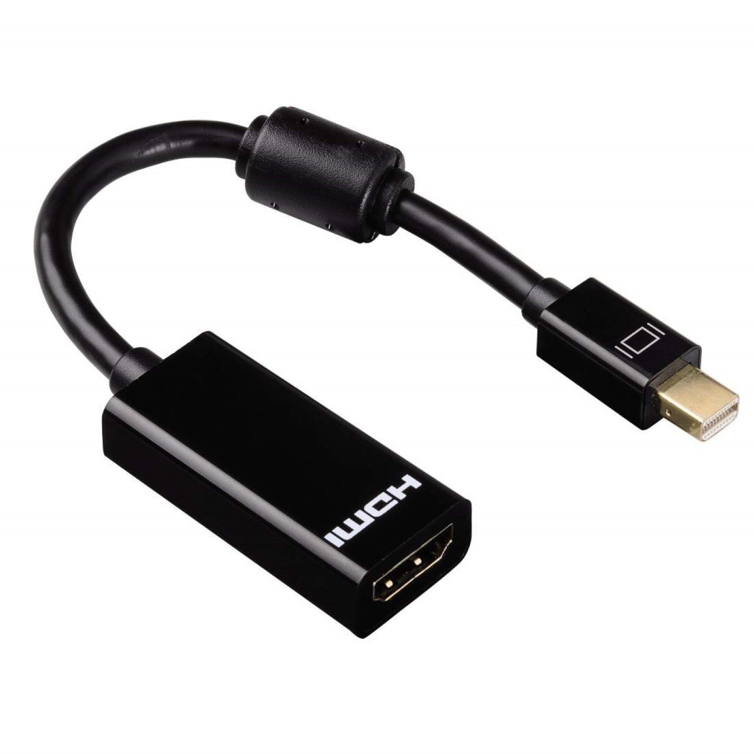 Hama Mini Displayport zu HDMI Adapter-Kabel 4K Video-Adapter Mini Displayport, 1 cm, mini DP auf HDMI-Buchse, vergoldet, Ferritkern, Ultra HD UHD 4K