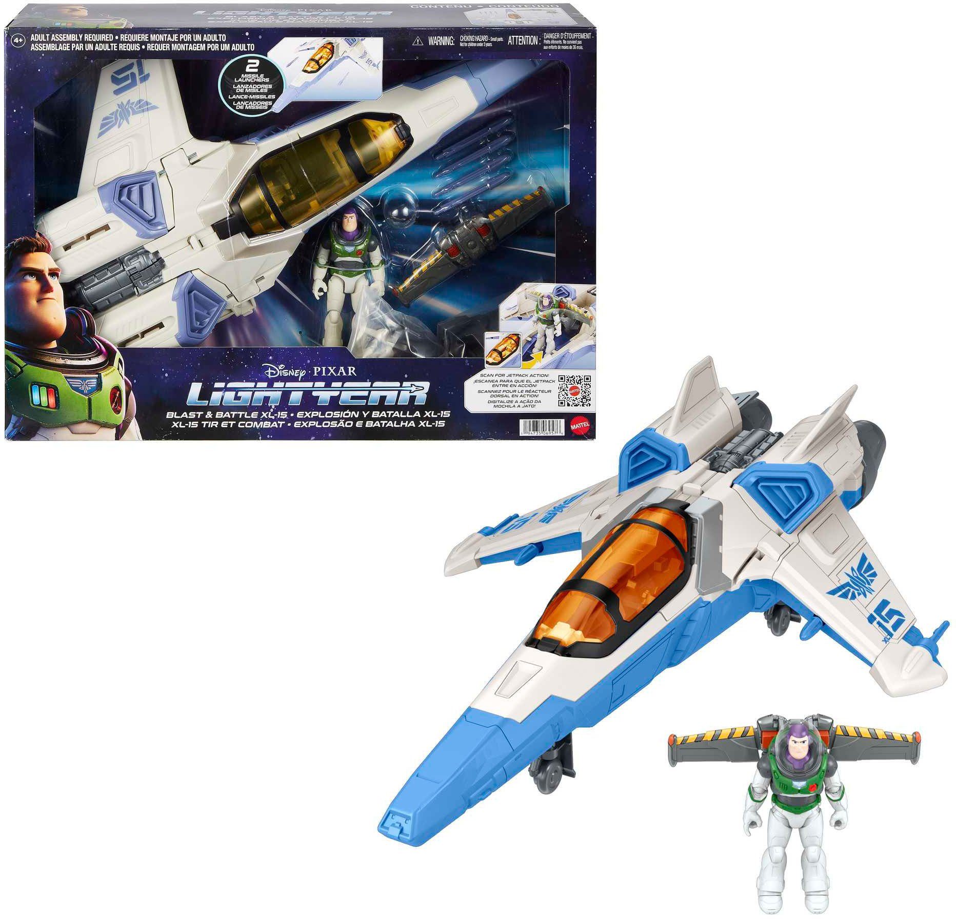 Spielzeug-Flugrakete Lightyear Blast 50 und XL-15, Raumschiff Disney langes Pixar cm und Battle Mattel®