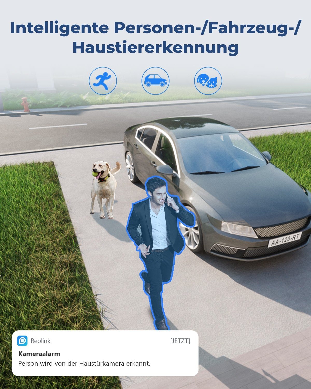 Reolink Überwachungskamera Duo 2 WiFi 8MP 2,4/5 GHz WLAN Spotlight-Nachtsicht (Außen, Set, 1-tlg., Dual-Lens, 180° Ultra-Weitwinkel, Person-/Fahrzeug-/Haustier- – Bild 5 von 5