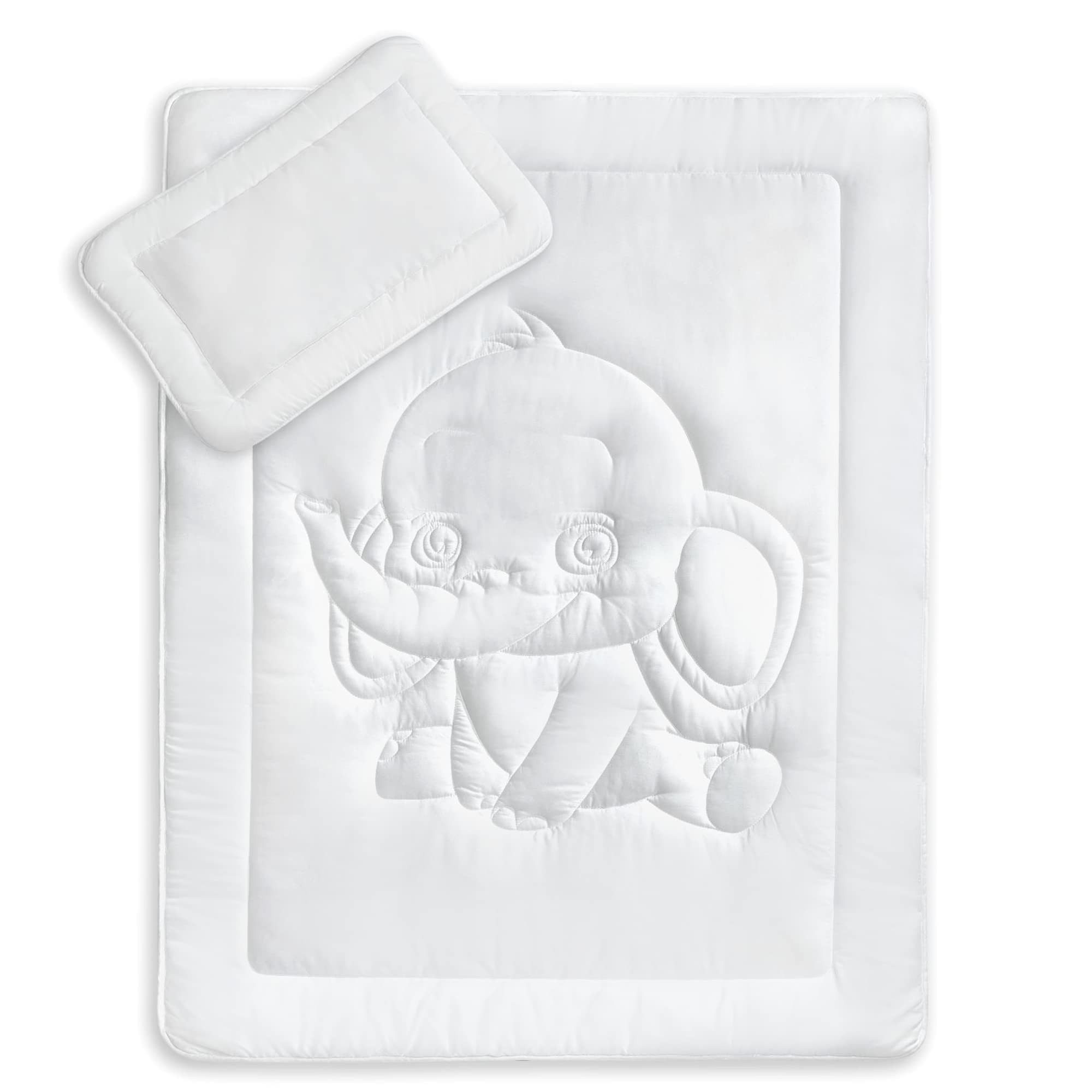 KiGATEX Kinderbettdecke KiGATEX Premium-Set Elefant 100x135 + 40x60cm, Baumwolle, OEKO-TEX®, Füllung: 100% Polyester Microfaser, Ganzjahresdecke